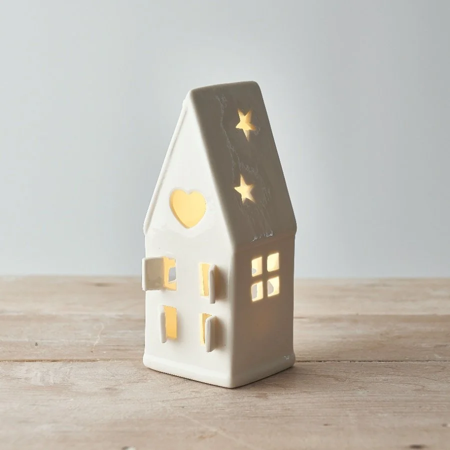 Dainty White House T-light Holder - Large
