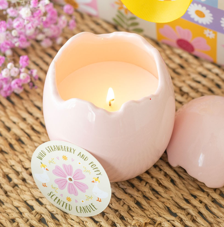 Wild Strawberry & Poppy Egg Shaped Candle