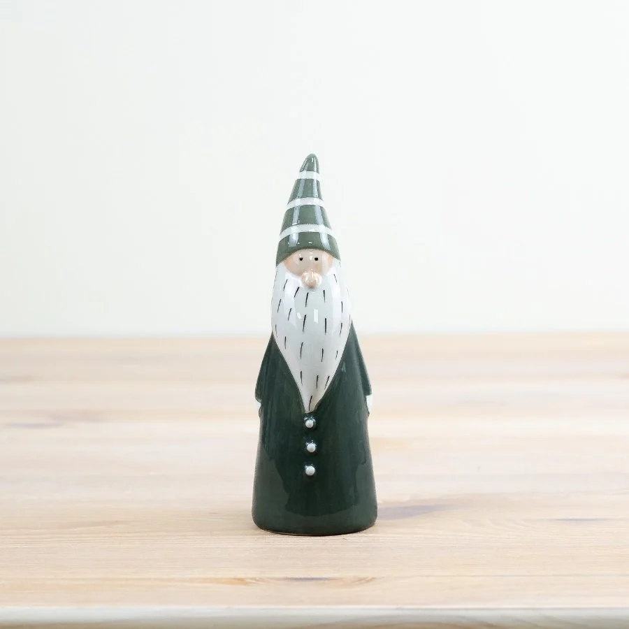 Green Santa Ornament