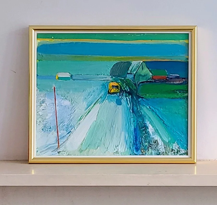 Yellow Post Truck- Vintage Swedish landscape
