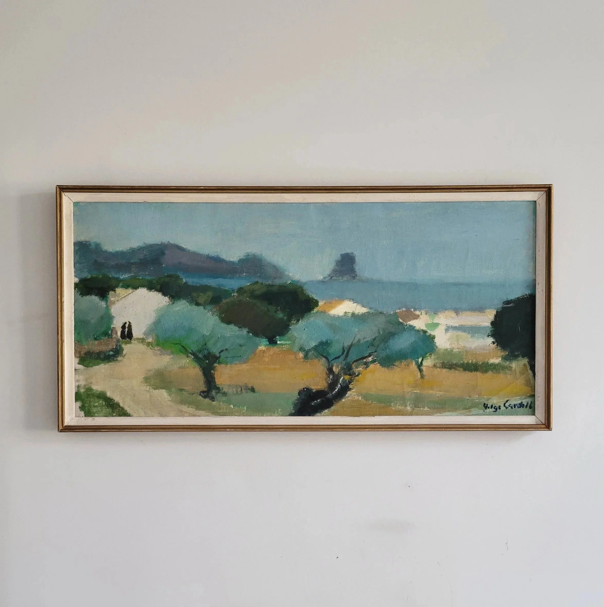 Olive Grove Horizon-Original Mid-Century Landscape