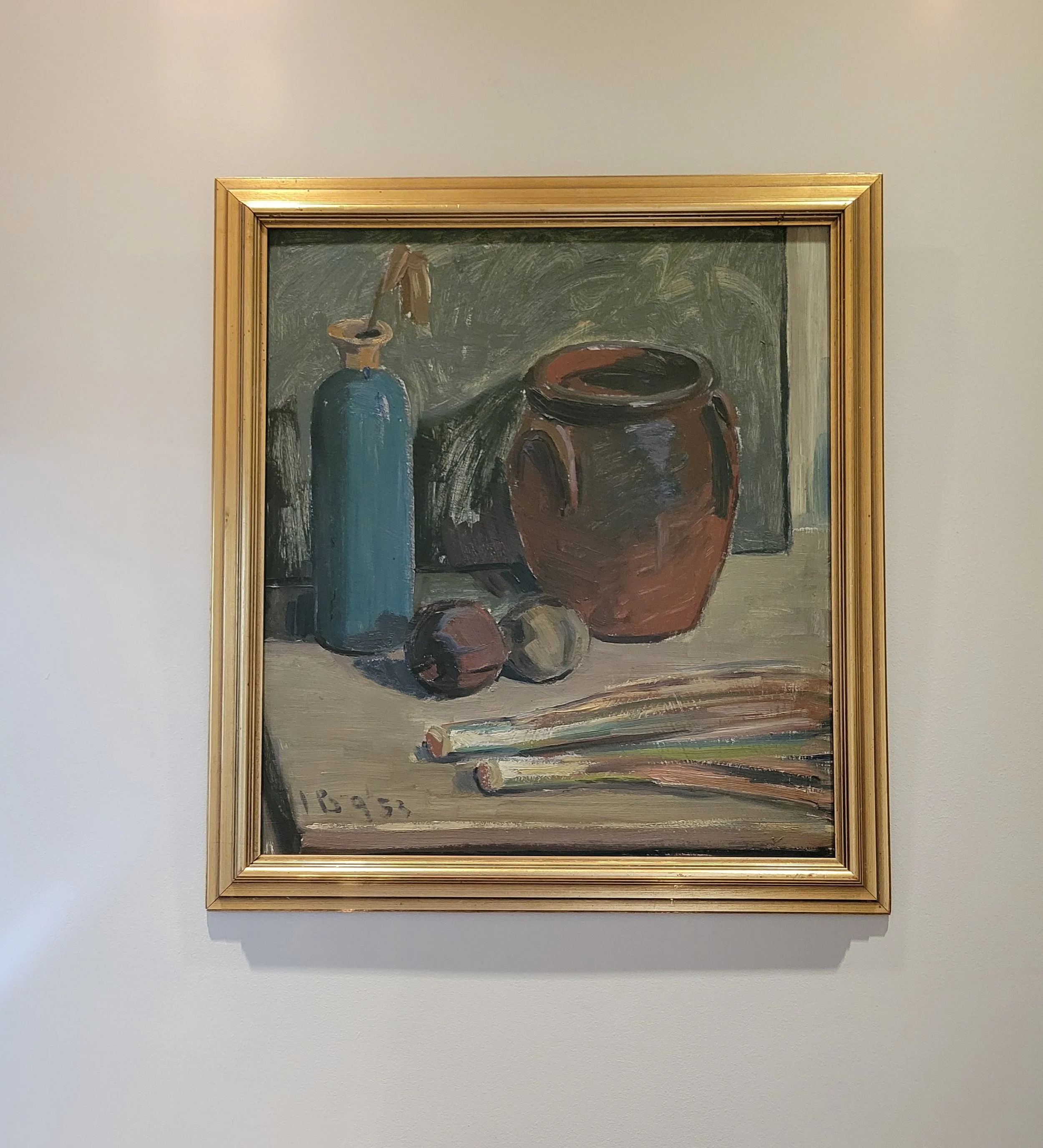 Apples and Leeks- Swedish Mid-Century Original Still Life