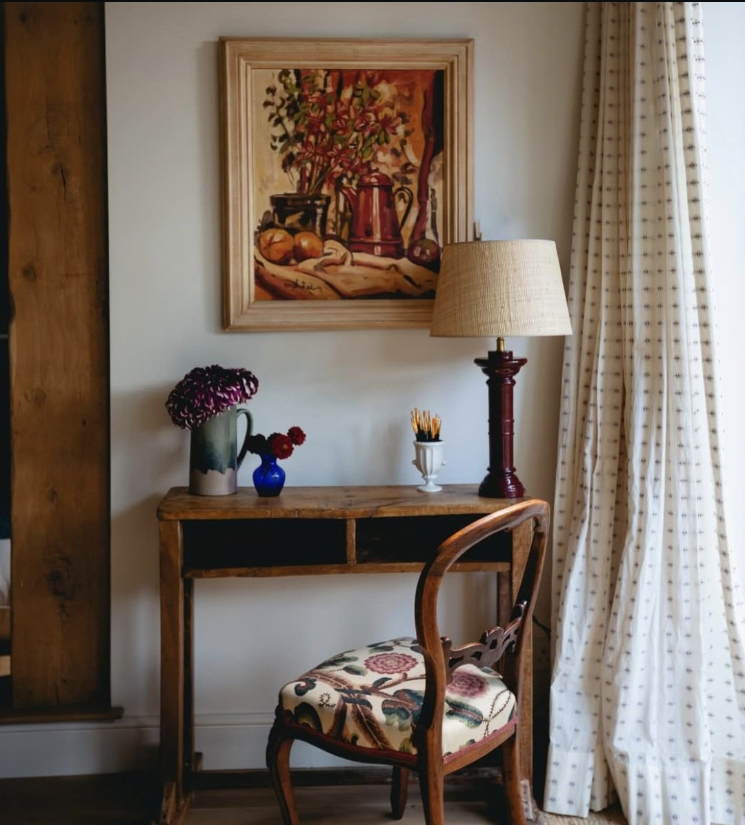 Coffee Pot and Azelea - Mid Century Oil