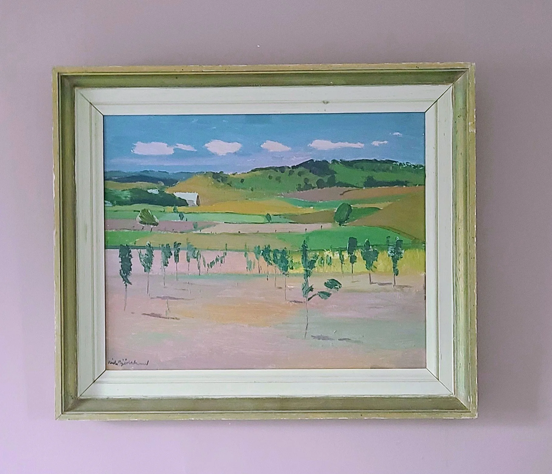 Pink Fields-Mid-Century Landscape