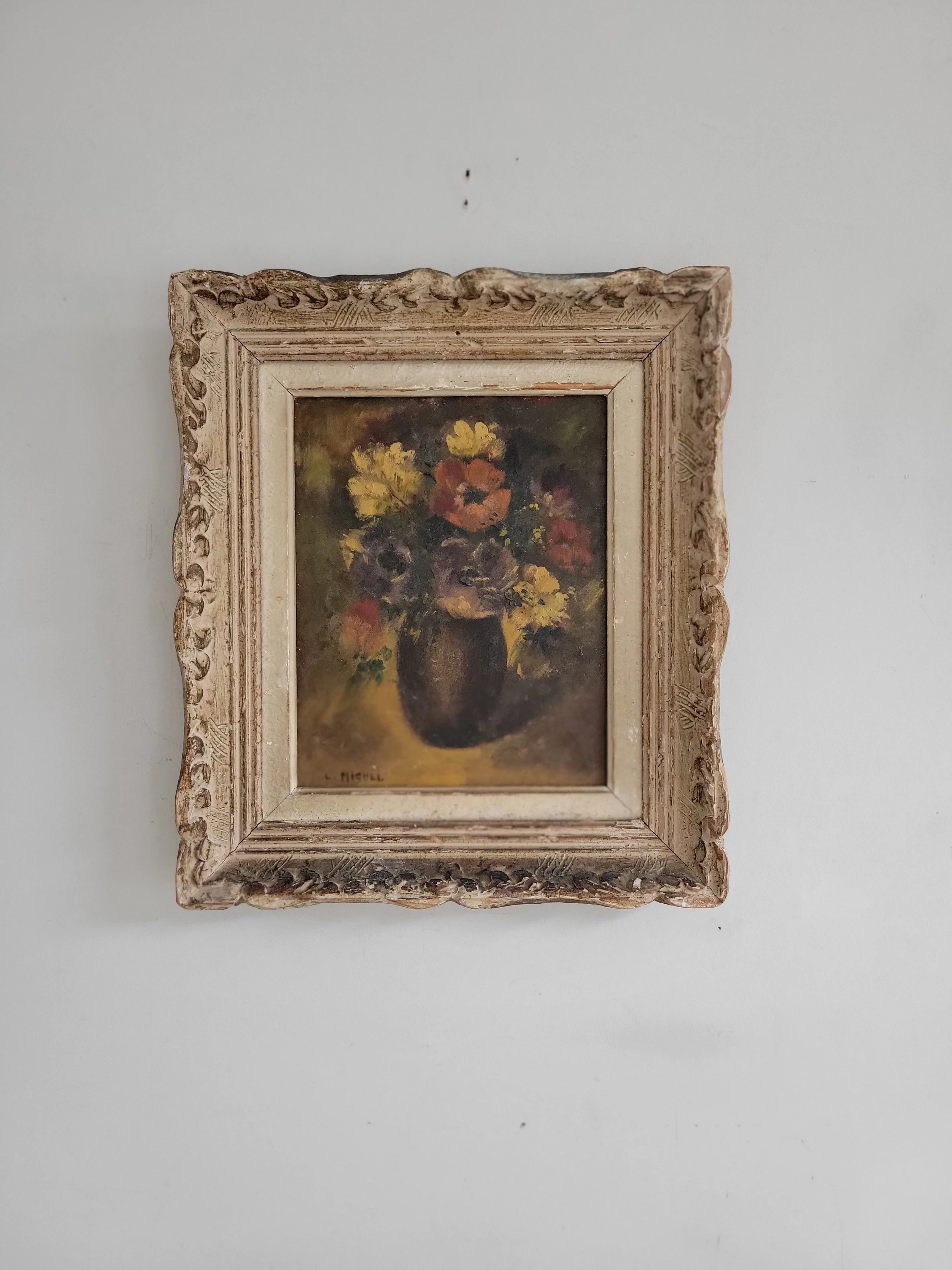 French Anemones- Original Framed French Floral Still Life