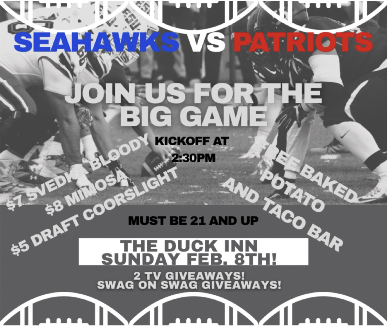 🏈 Seahawks vs. Patriots — Big Game Watch Party