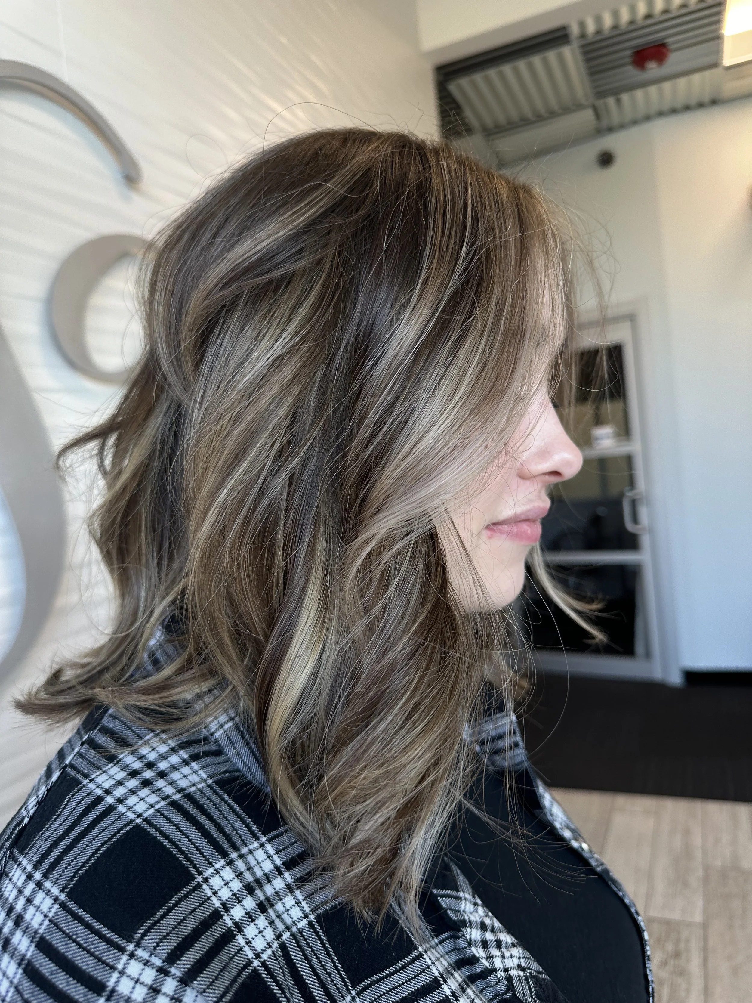 Dimensional Brunette with blonde bayalage highlights