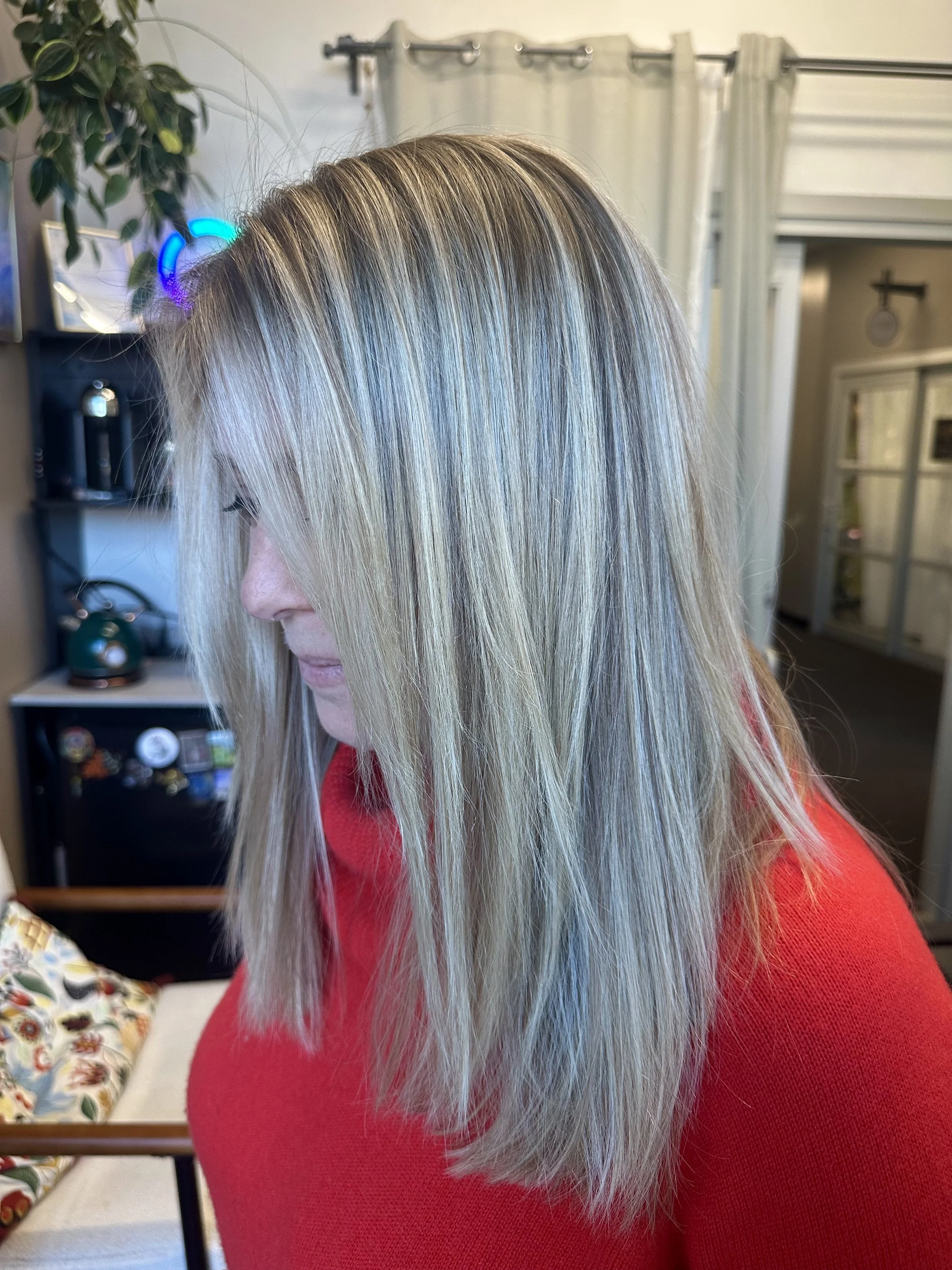 Bright blonde balayage