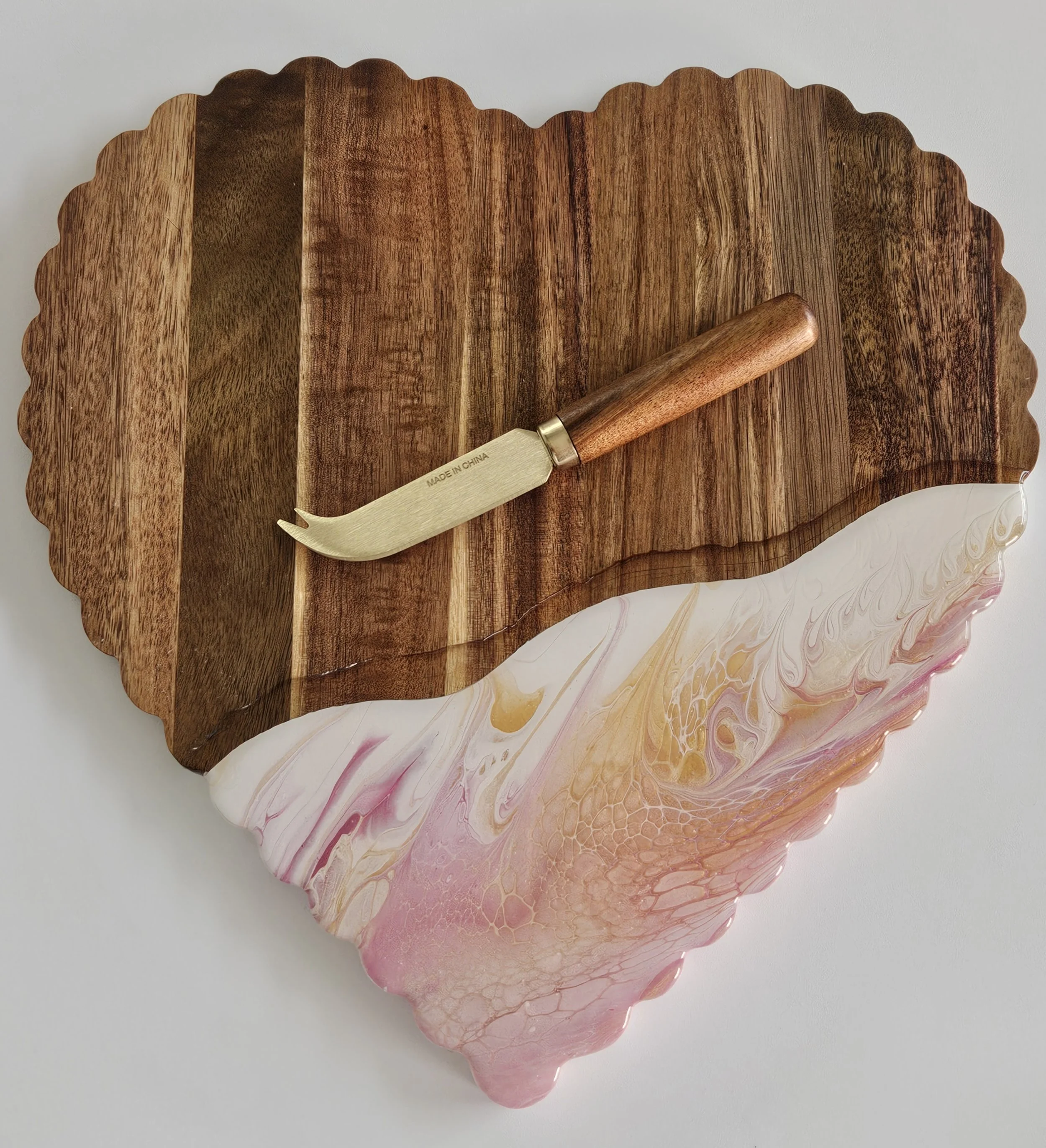 Scalloped Heart-Shaped Charcuterie/Serving Tray