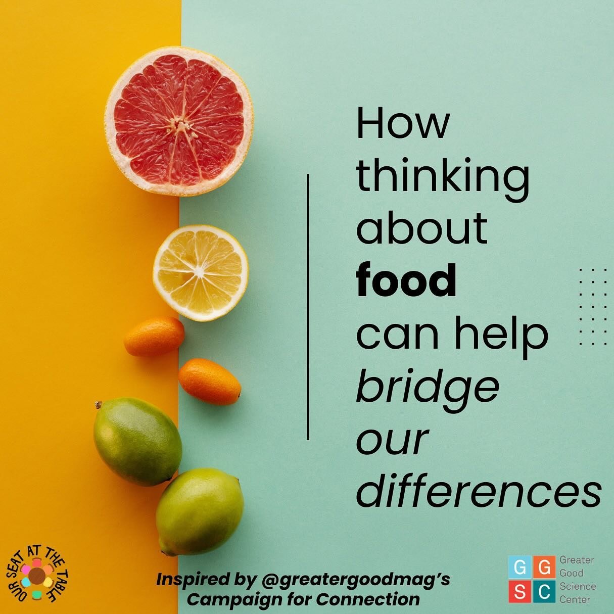INTRODUCING @greatergoodmag&rsquo;s CAMPAIGN FOR CONNECTION&hellip;

🙌Over the next few months, @our.seatatthetable is collaborating with @greatergoodmag as an ambassador for their Campaign for Connection initiative.  Leading up to what will likely 