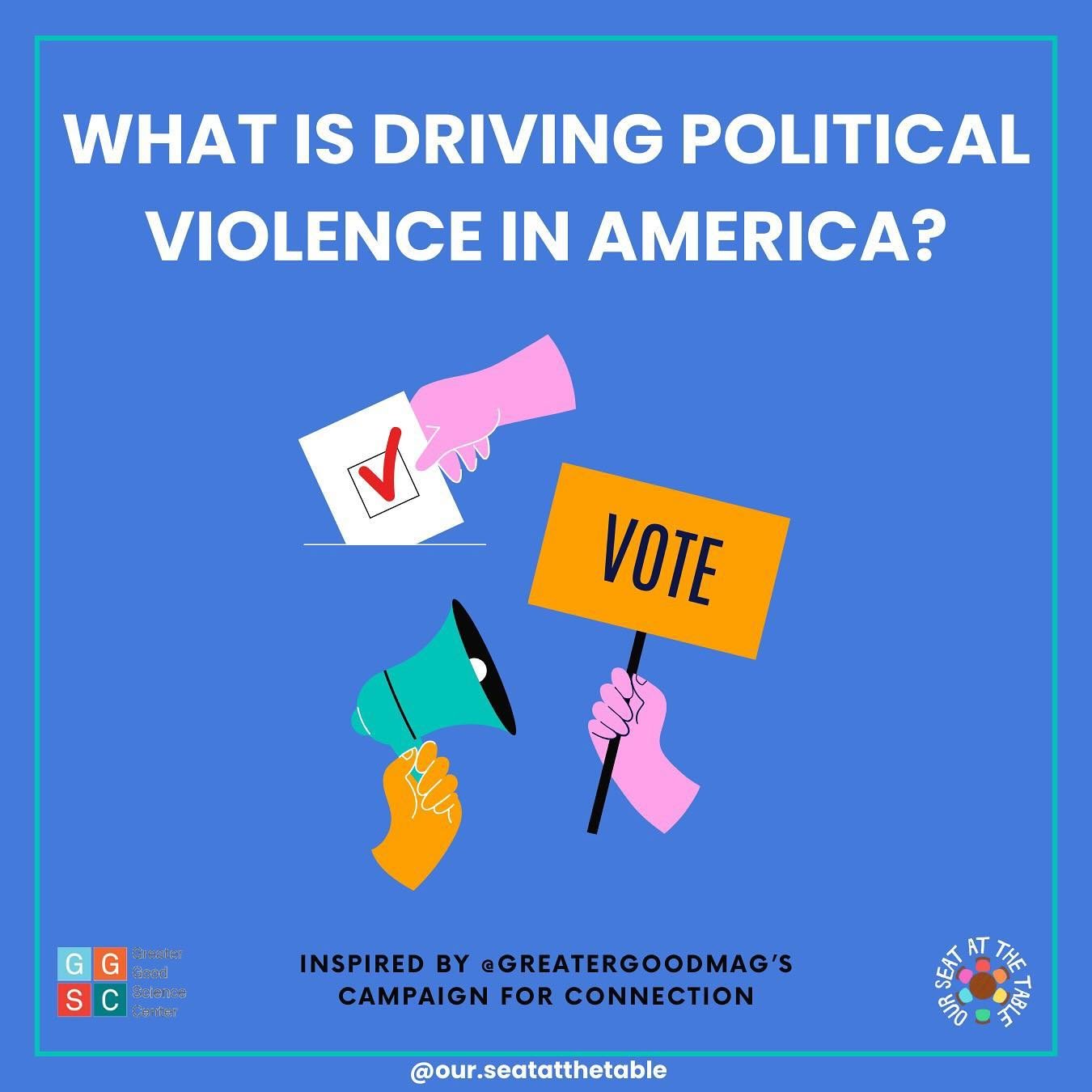CRITICAL FACTORS DRIVING VIOLENCE IN AMERICA&hellip;.

In collaboration with @ggscbridgingdifferences, we are sharing these key factors to promote understanding of the increasing political violence in our country.

🙌@our.seatatthetable&nbsp;is honor