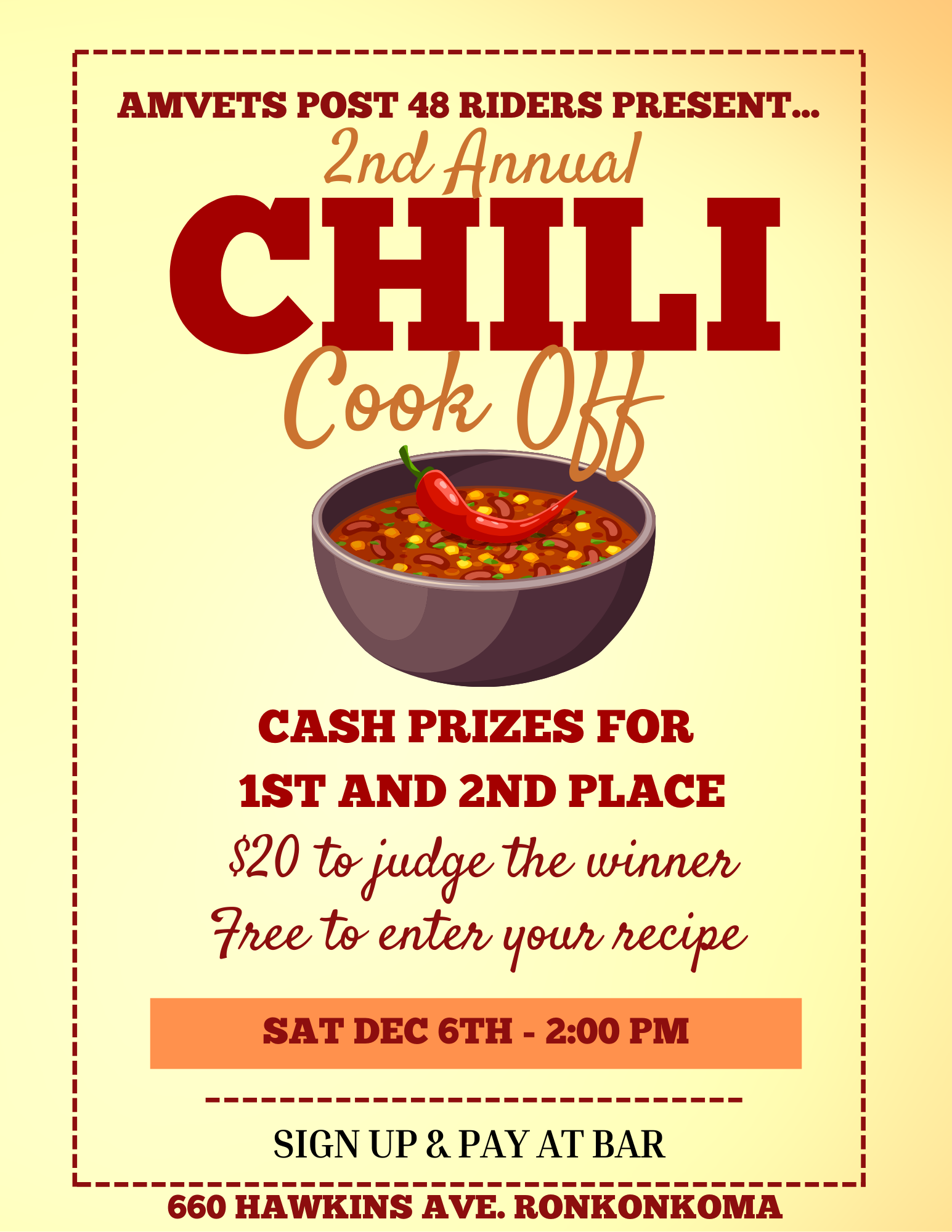 2nd Annual Chili Cook-Off