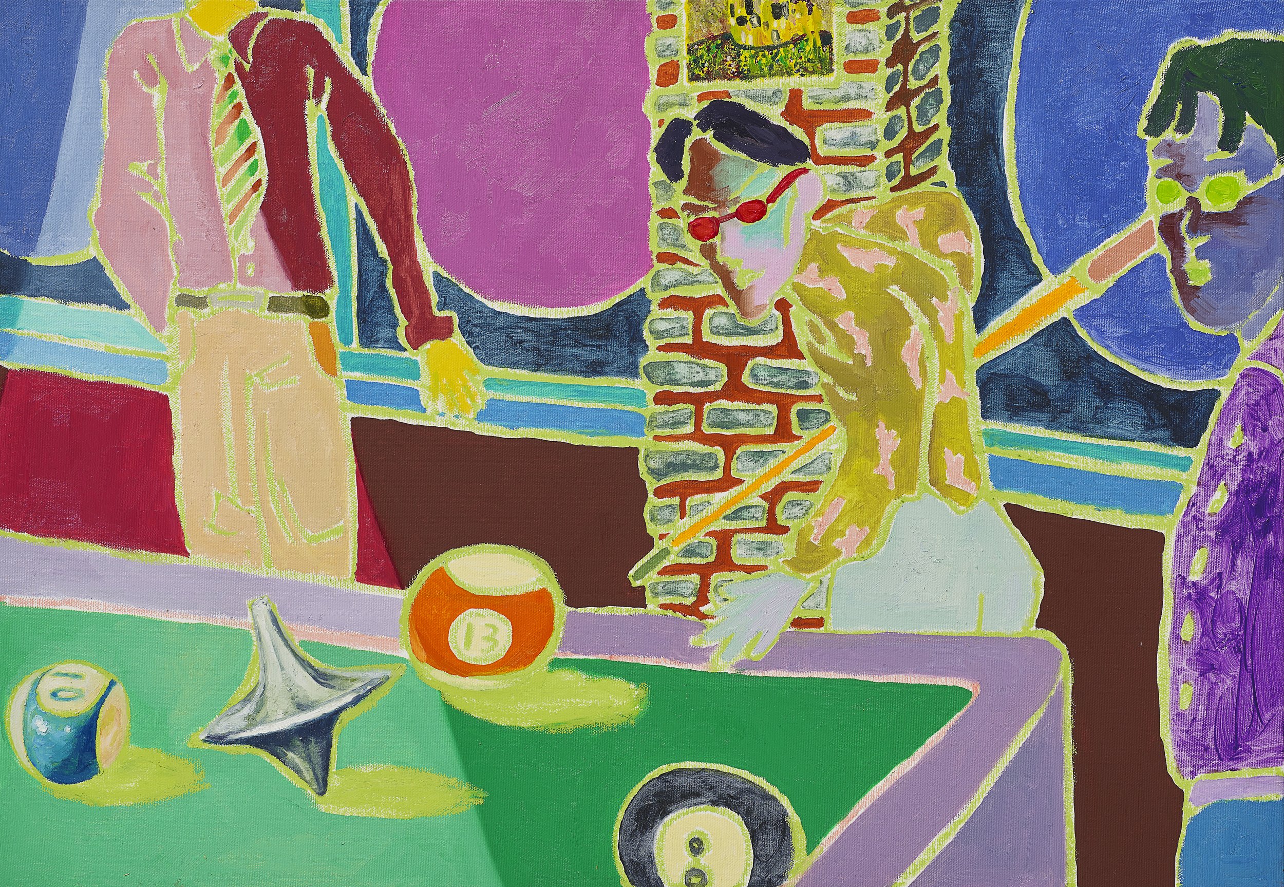 6. I won at billiards for the first time:45.5x65.2cm:mixed media:2021.jpg