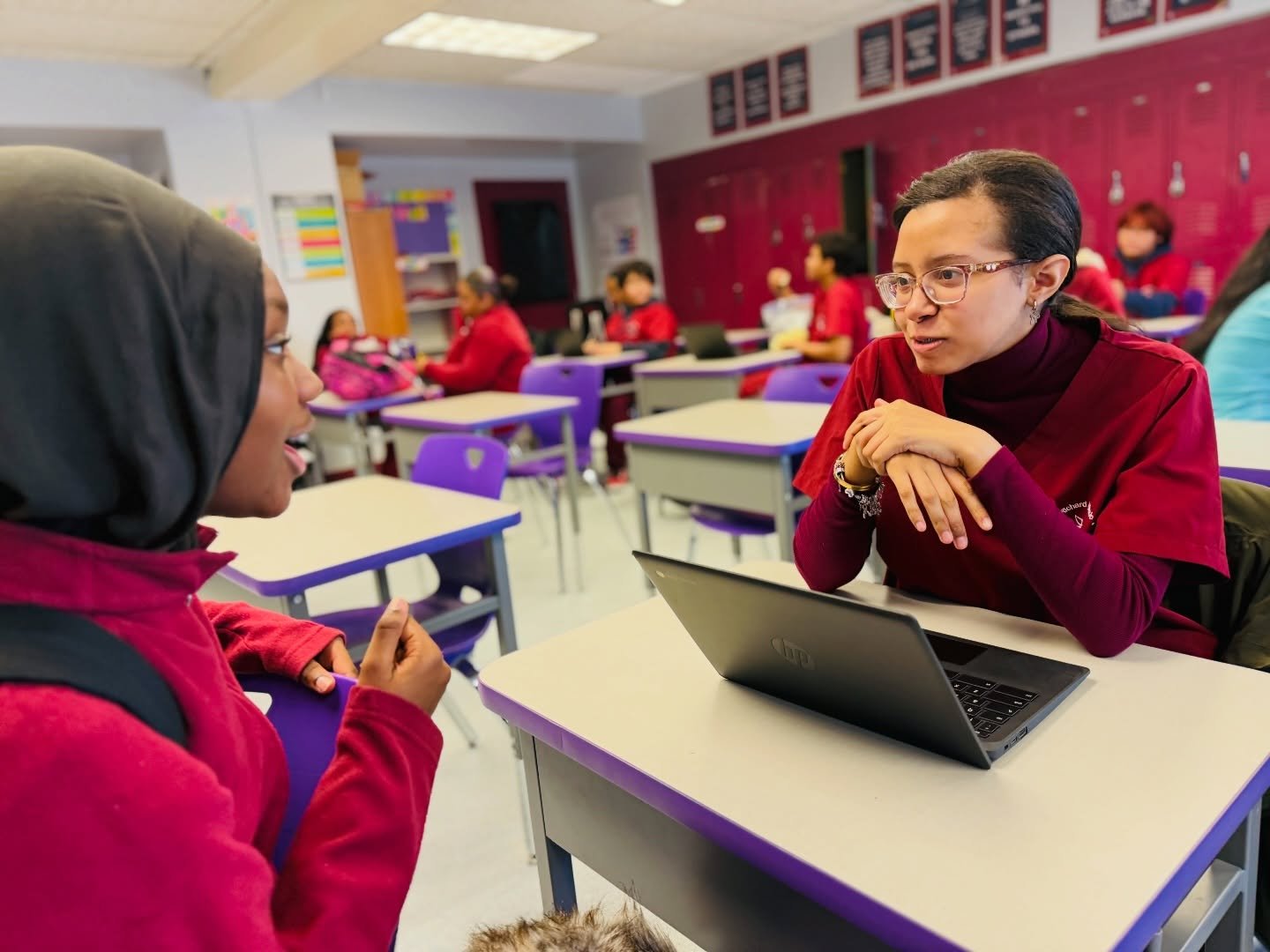 Learning happens in the quiet conversations too. 
When students feel heard, supported, and seen, growth follows. This is what building futures looks like - one desk, one dialogue, one connection at a time.

#buildingfutures #studentvoice #conversatio