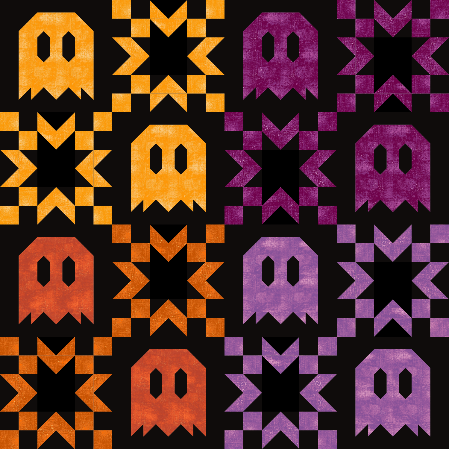 Night Folly Ombre~ Ghostly Arrowhead Stars~ THROW Quilt Kit