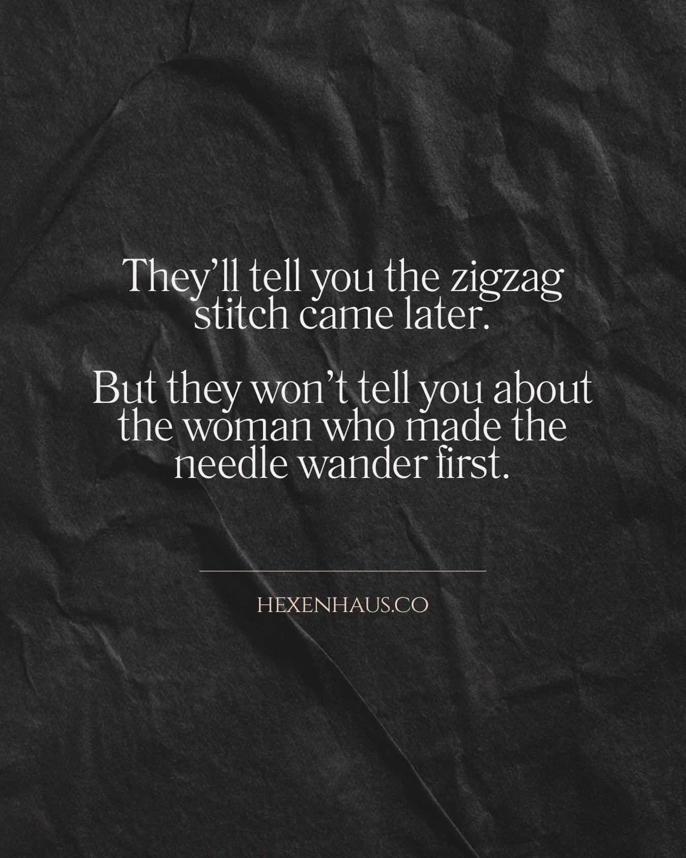 I use this stitch all the time so let&rsquo;s have a bit of story time:

In 1873, Helen Augusta Blanchard patented a machine that created what was called a &ldquo;zig-zag stitch&rdquo; (sometimes referred to as a side-to-side or overedge stitch). Her