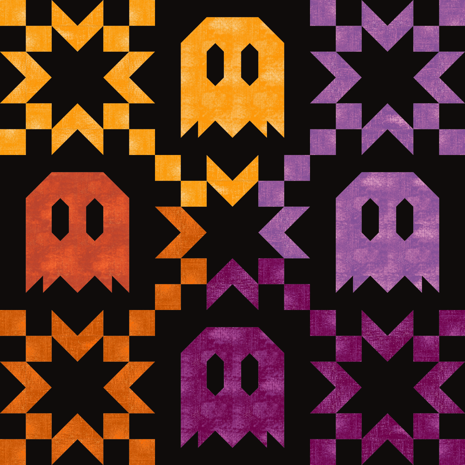 Night Folly Ombre~ Ghostly Arrowhead Stars ~ BABY Quilt Kit