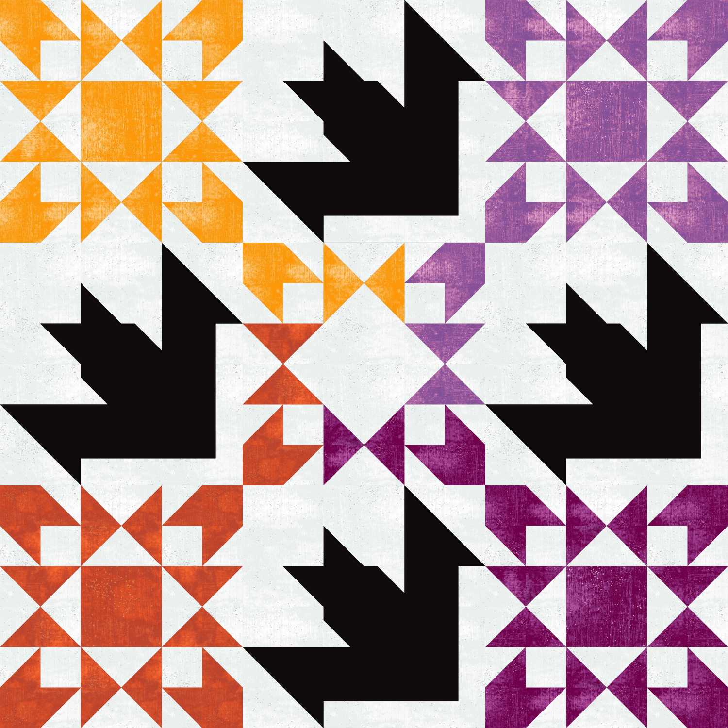 Night Folly Ombre~ Batty Union Stars~ BABY Quilt Kit