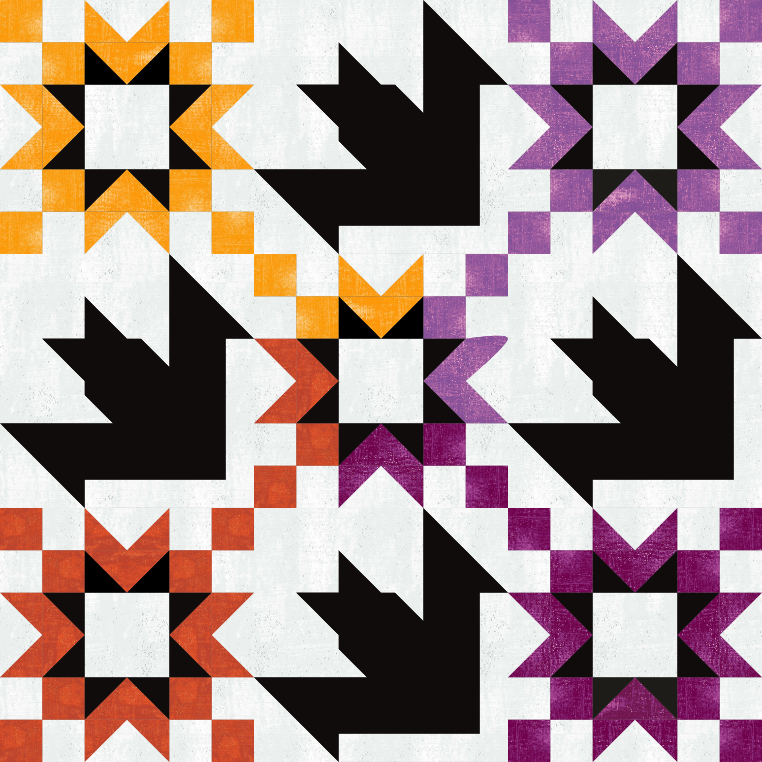 Night Folly Ombre~ Batty Arrowhead Stars~ BABY Quilt Kit