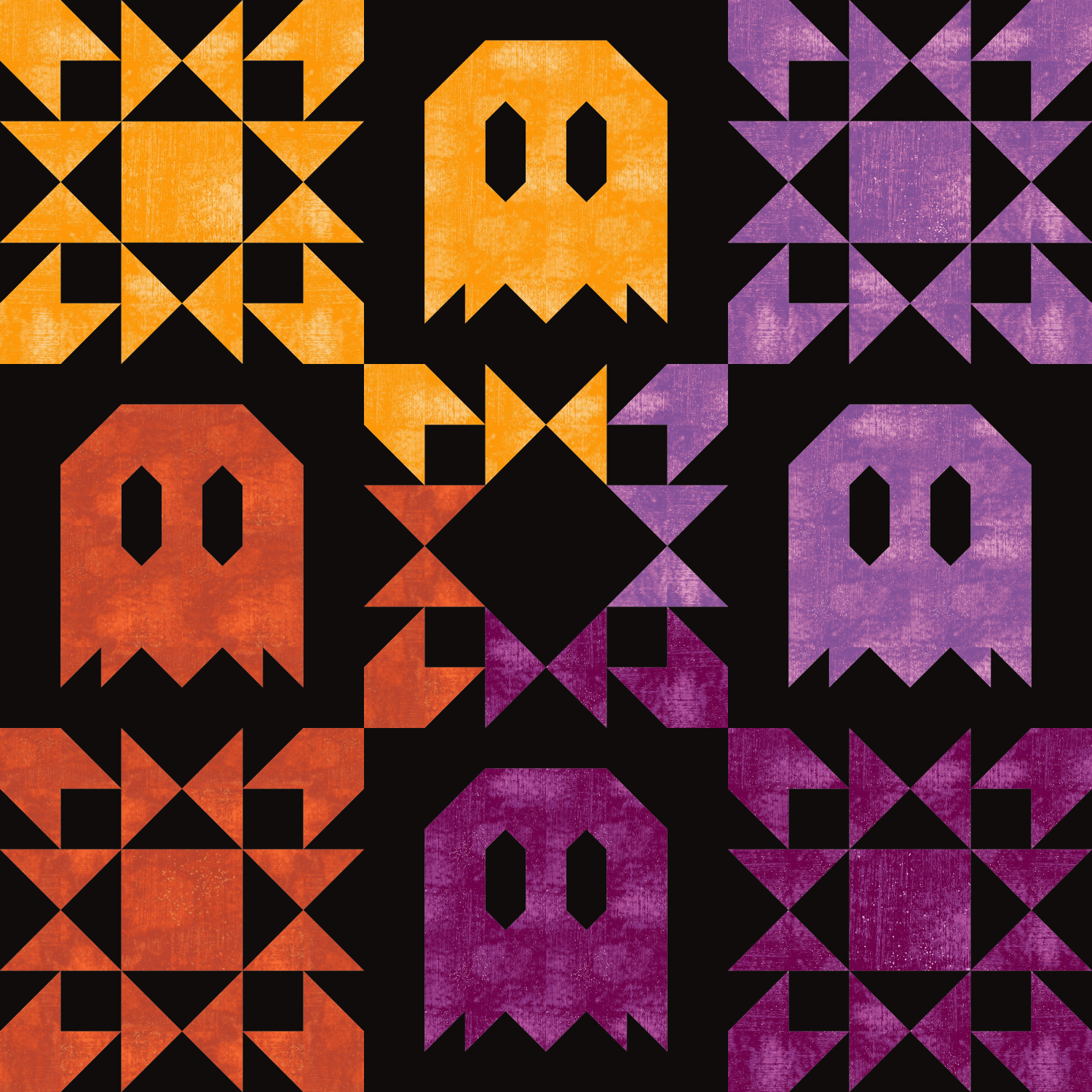 Night Folly Ombre~ Ghostly Union Stars~ BABY Quilt Kit