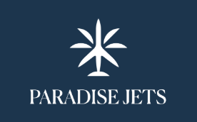 Paradise Jets logo with palm tree and stylized jet