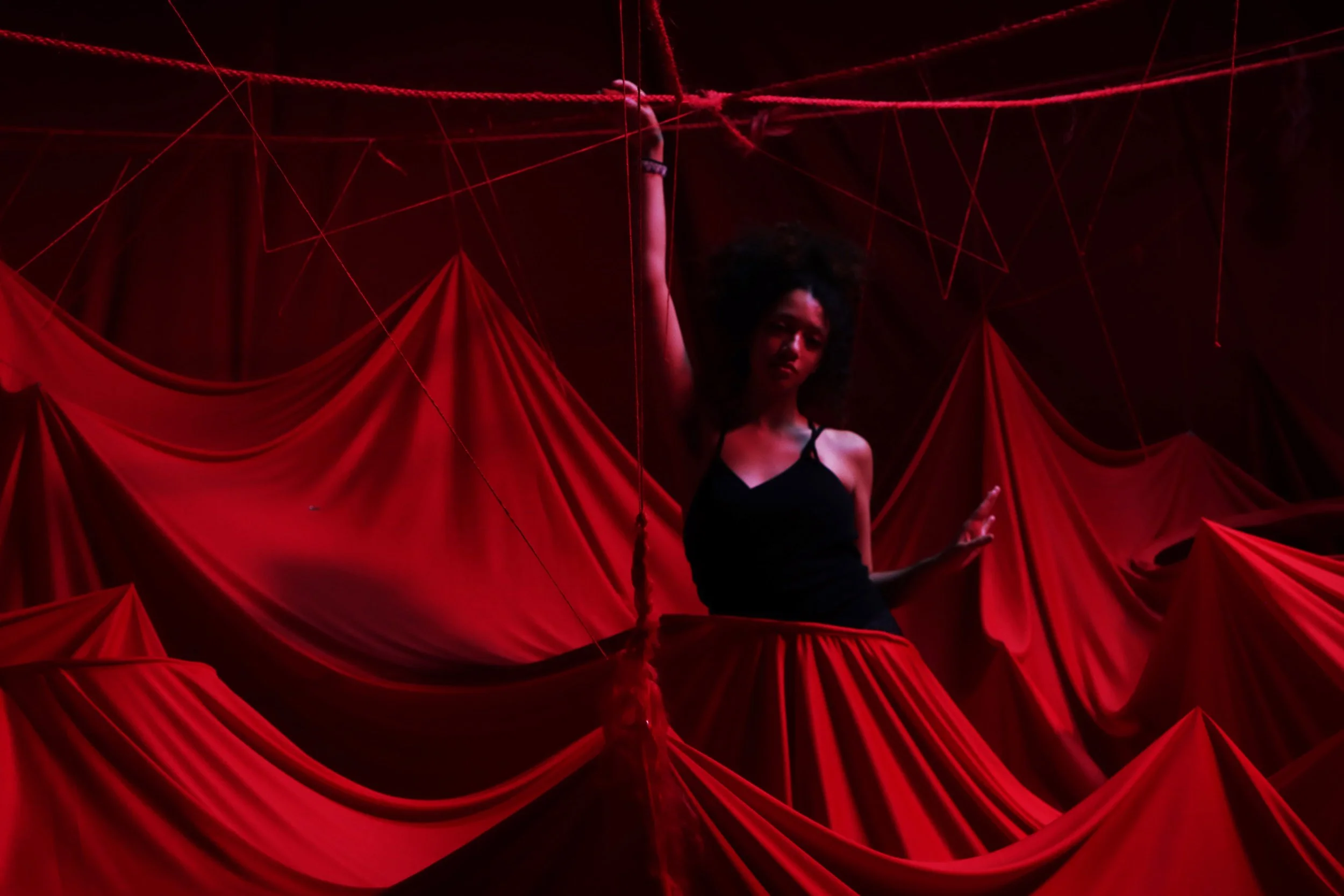 SHE SPRANG OUT RED (spatial design)