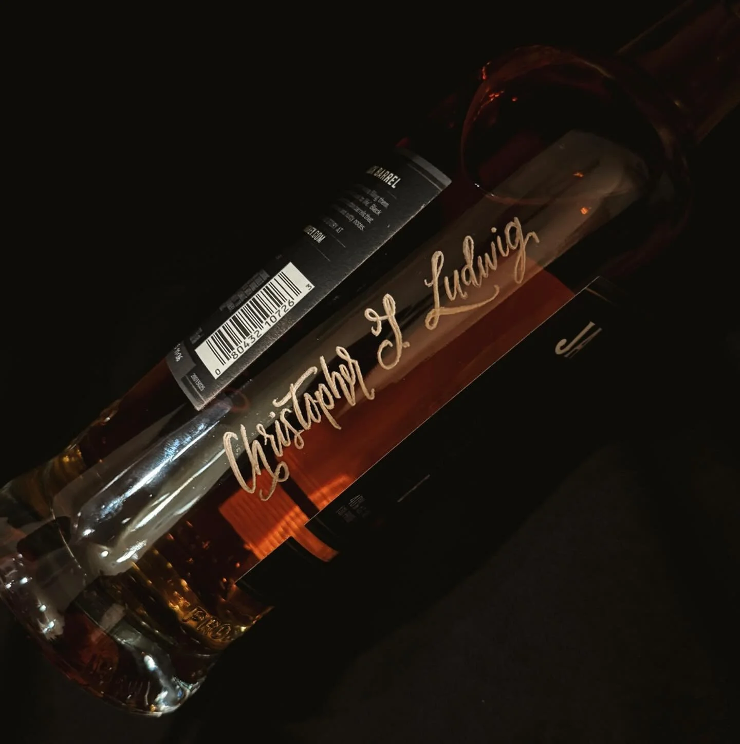 Pretty &amp; personal 🖤 

www.bellamybranding.com
#bellamybranding #glassengraving #lubbocklocal #customgift #customliquorbottle