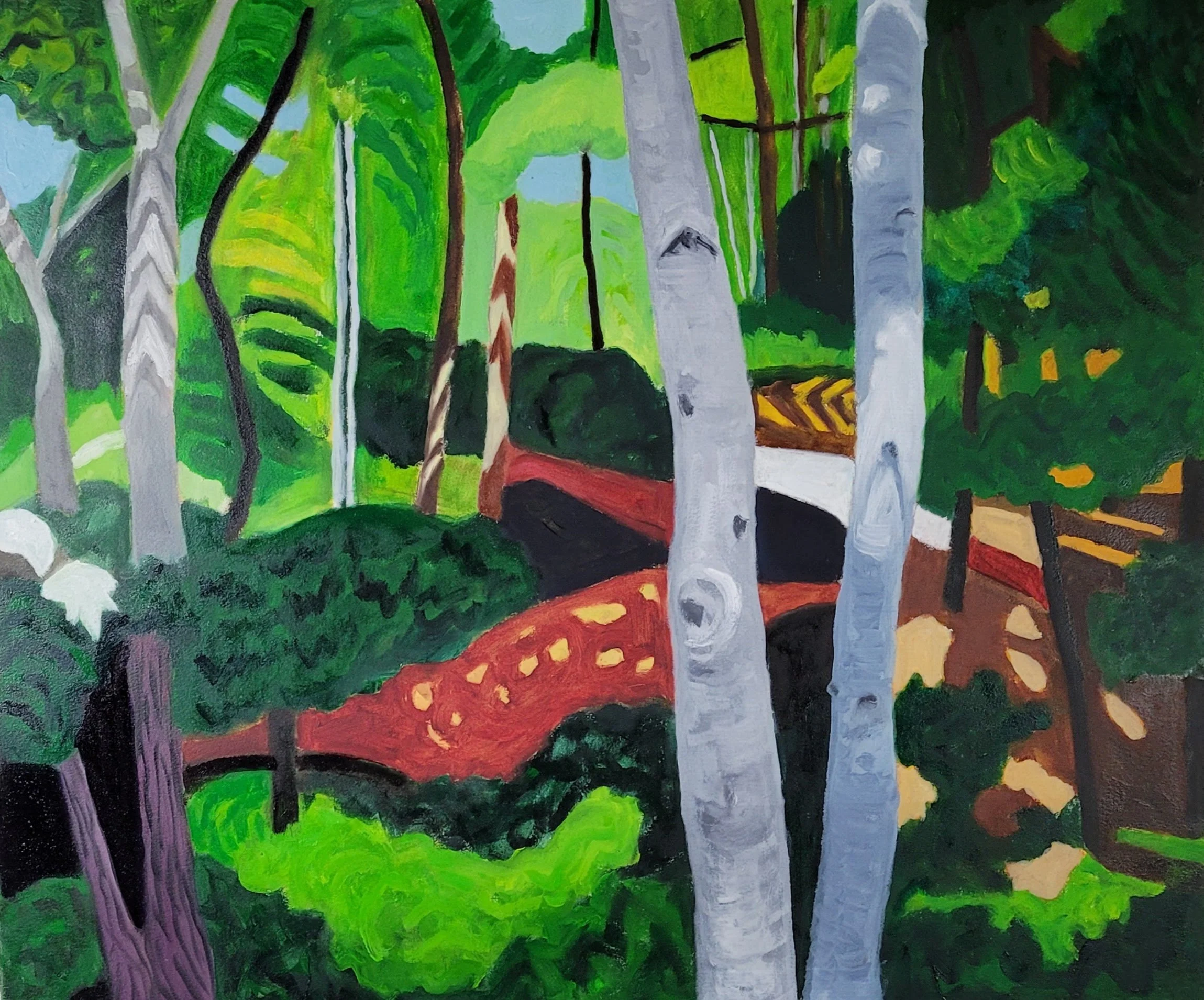 In the Forest 2, 2024, oil on paper, aprox. 24 in. x 30 in.