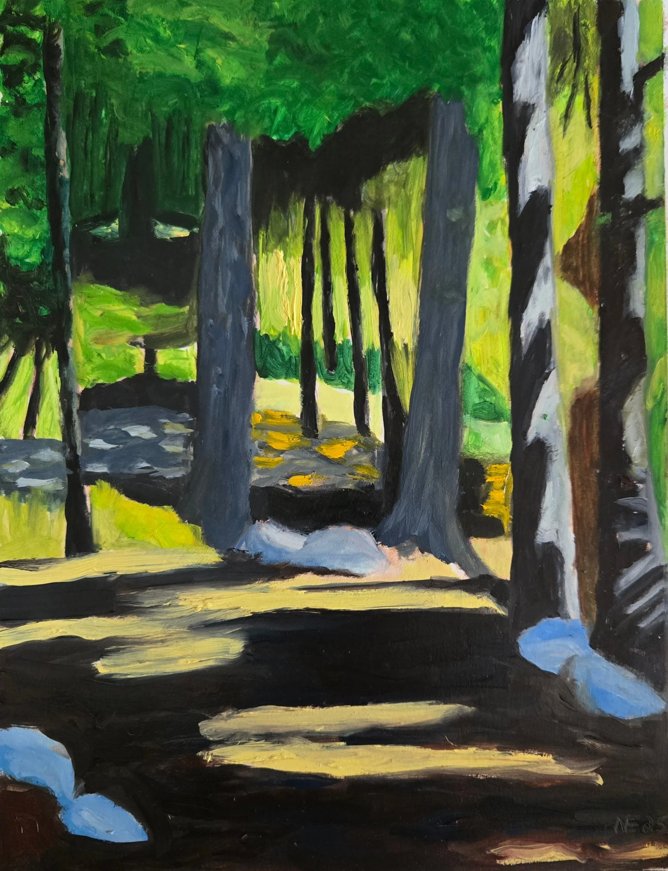 Shadows, 2026 oil on paper,  8.25 in. x 10.75 in.