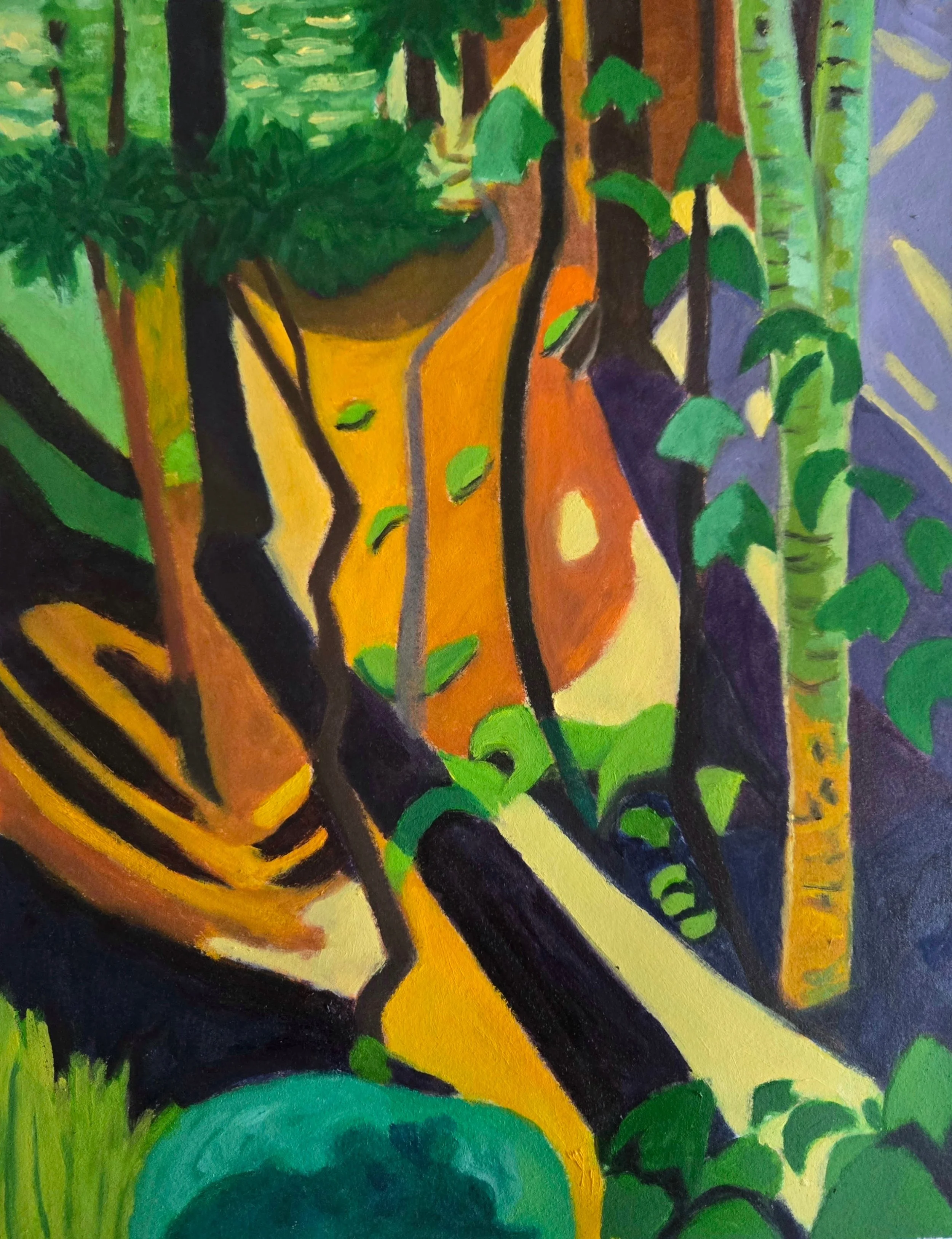 Little Long Pond Forest, 2026 oil on paper, 11 in. x 14 in.