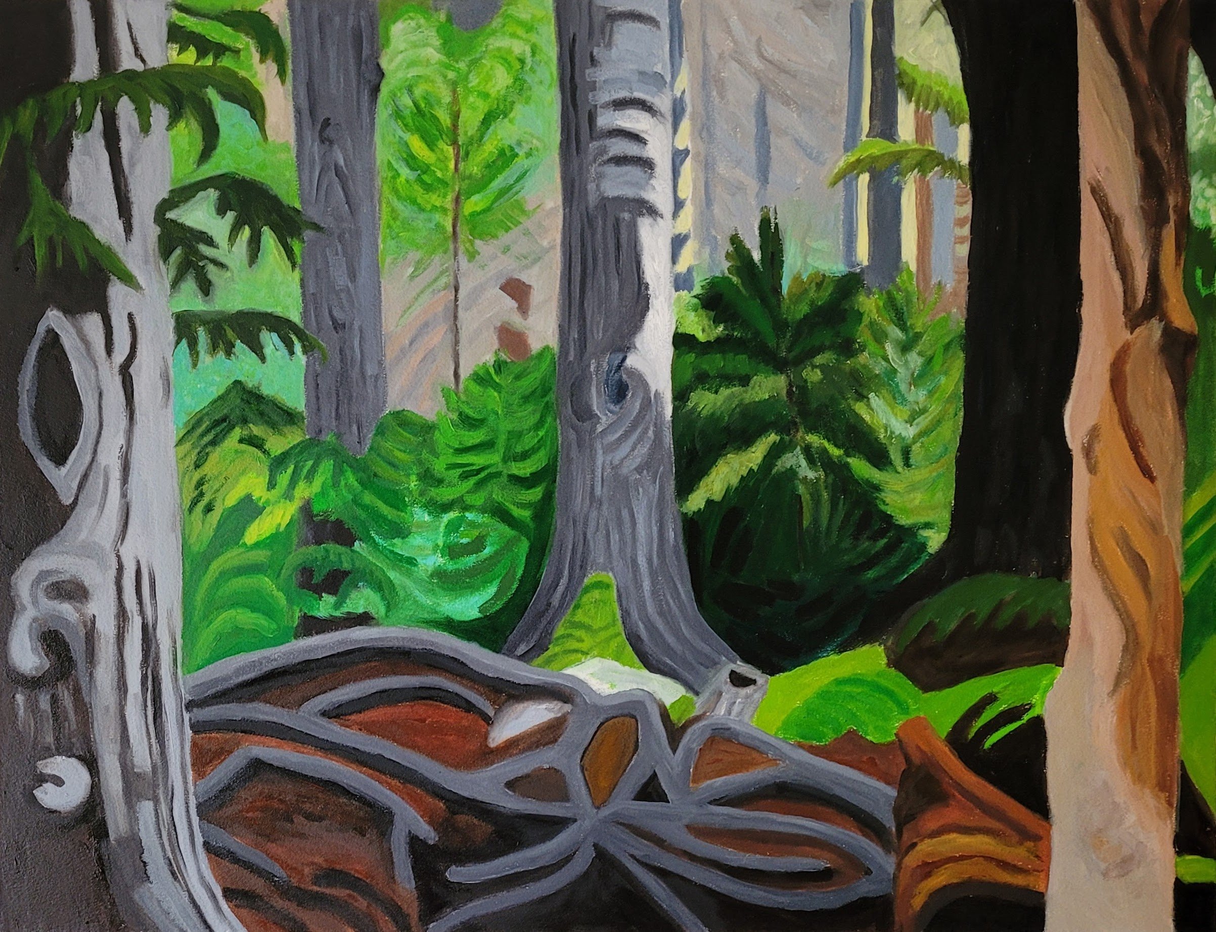 Deep Woods, 2024, oil on paper, in. x in.