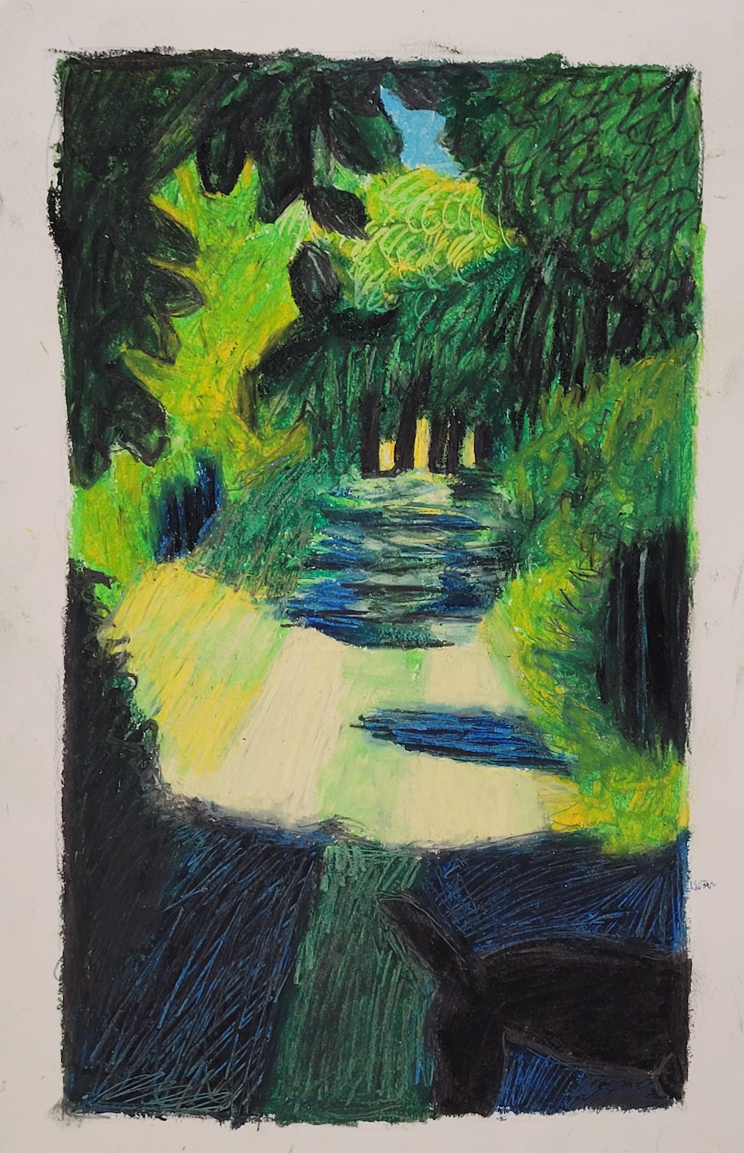 Layla, Date, oil pastel on paper, 11 in. x 6.75 in.