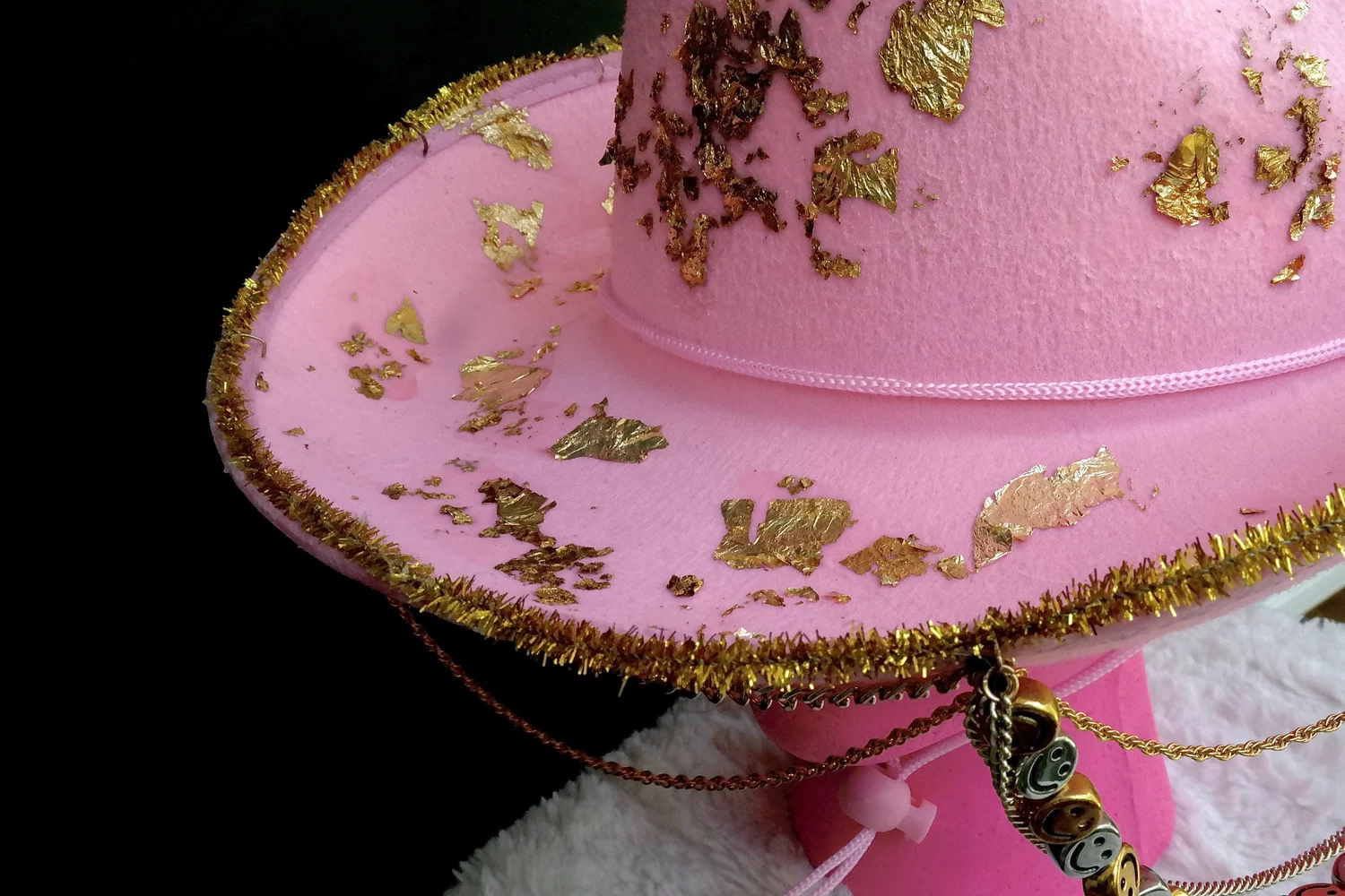 Pink Gold Leaf Cowgirl Hat — Camp Wonderland | Handcrafting 
