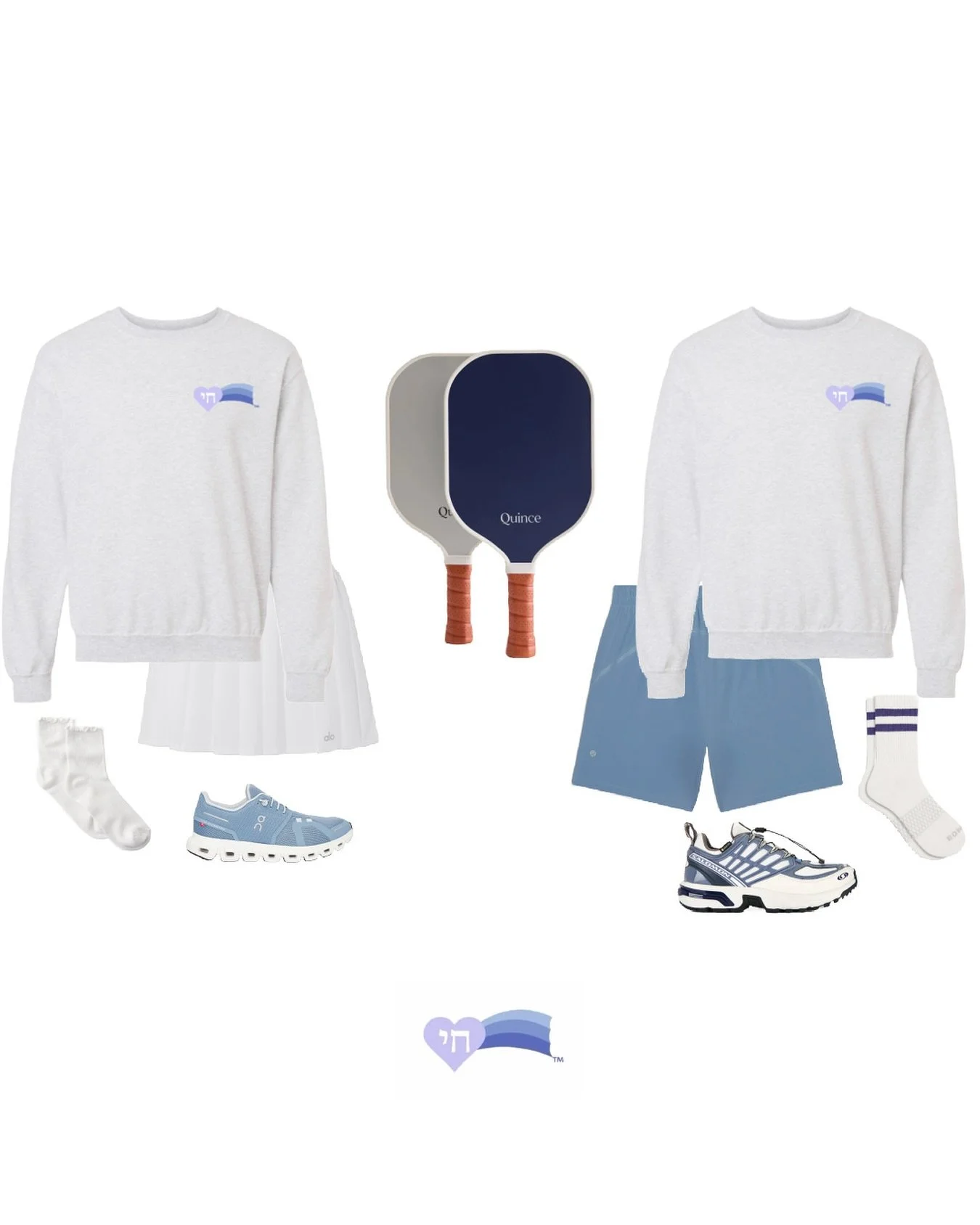 we've got your doubles pickeball fits covered 💜 his + hers 'fits for the couple that MOVES feat. our unisex lavender + ice crewneck in ash grey

link in bio to shop!