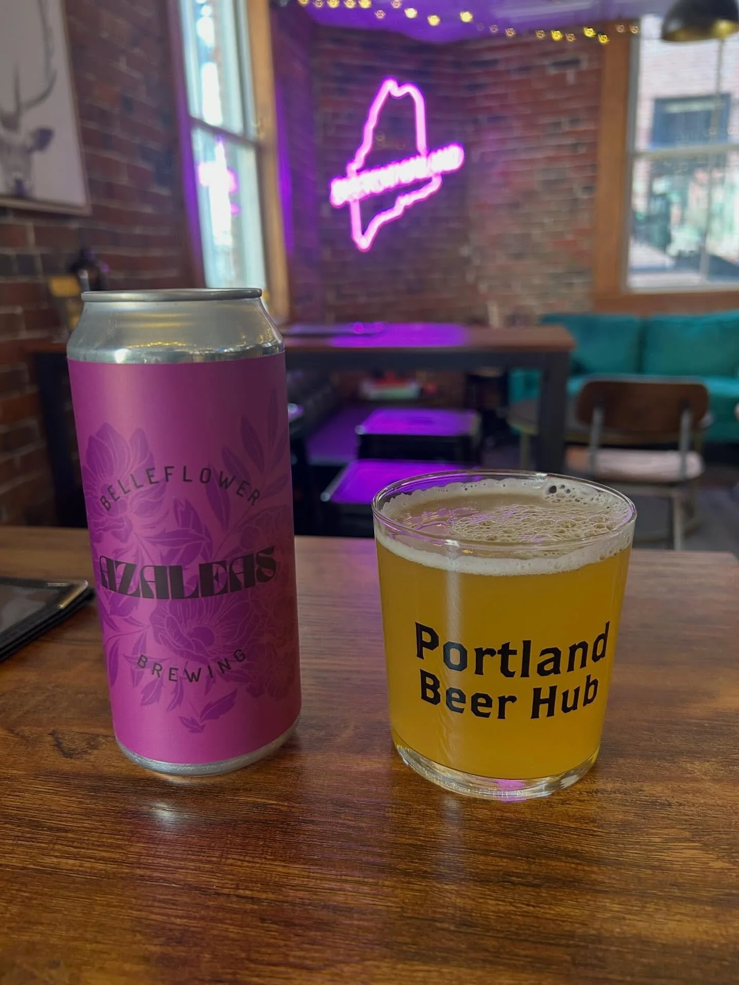 This is the weather we wait for.
Doors open early. Sun through the windows.
A Belleflower that matches the neon.

Welcome to Beercationland.
Cold beer. Good people.