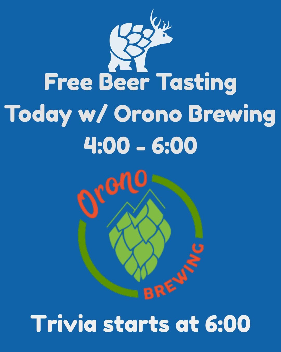 Came for the beer&hellip; stayed for the trivia.

Kick things off with a FREE Orono Brewing tasting from 4&ndash;6, then grab your team and get competitive at trivia starting at 6.

Drink specials. Weekly prizes sponsored by Orono. Bragging rights.