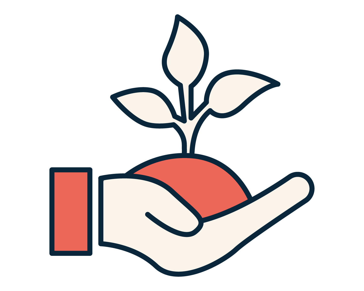 sapling in the hand icon