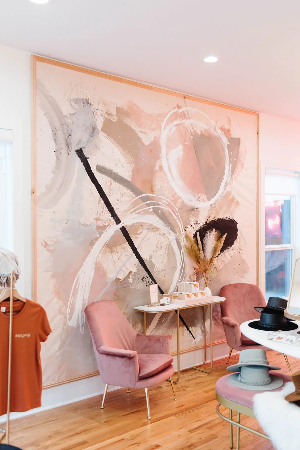 A wall size painting to enhance the look of the store