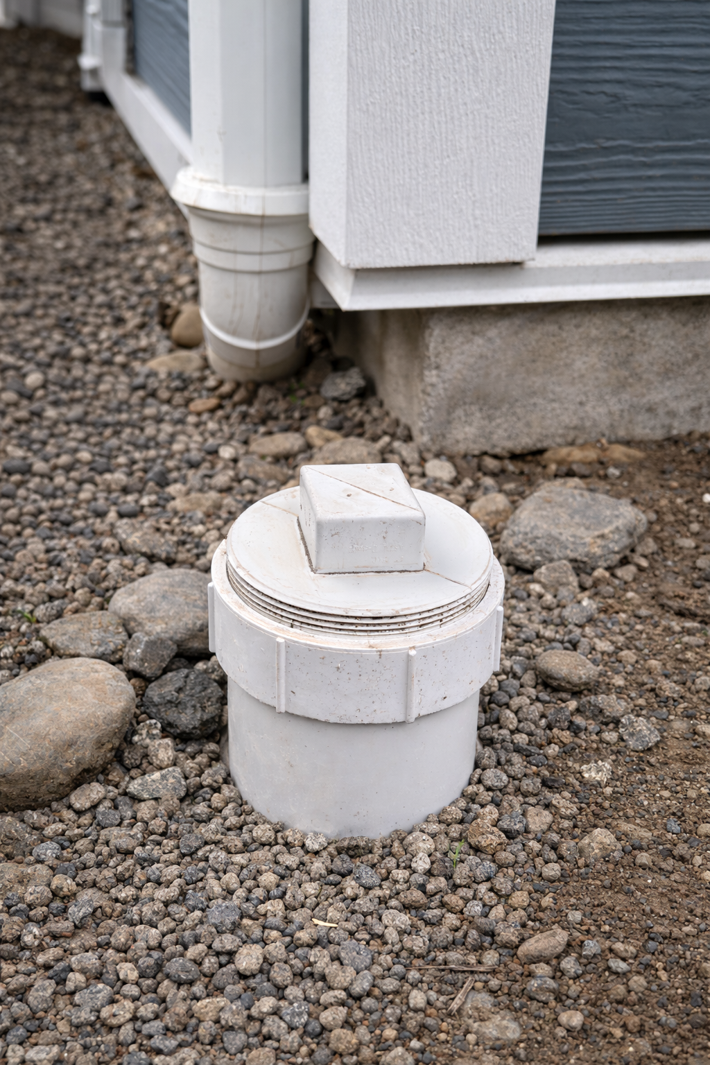 Exterior drainage system installed along a building foundation