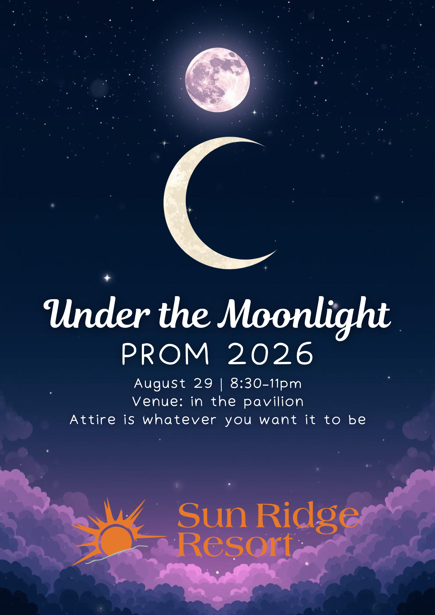 Under the moonlight theme Prom
