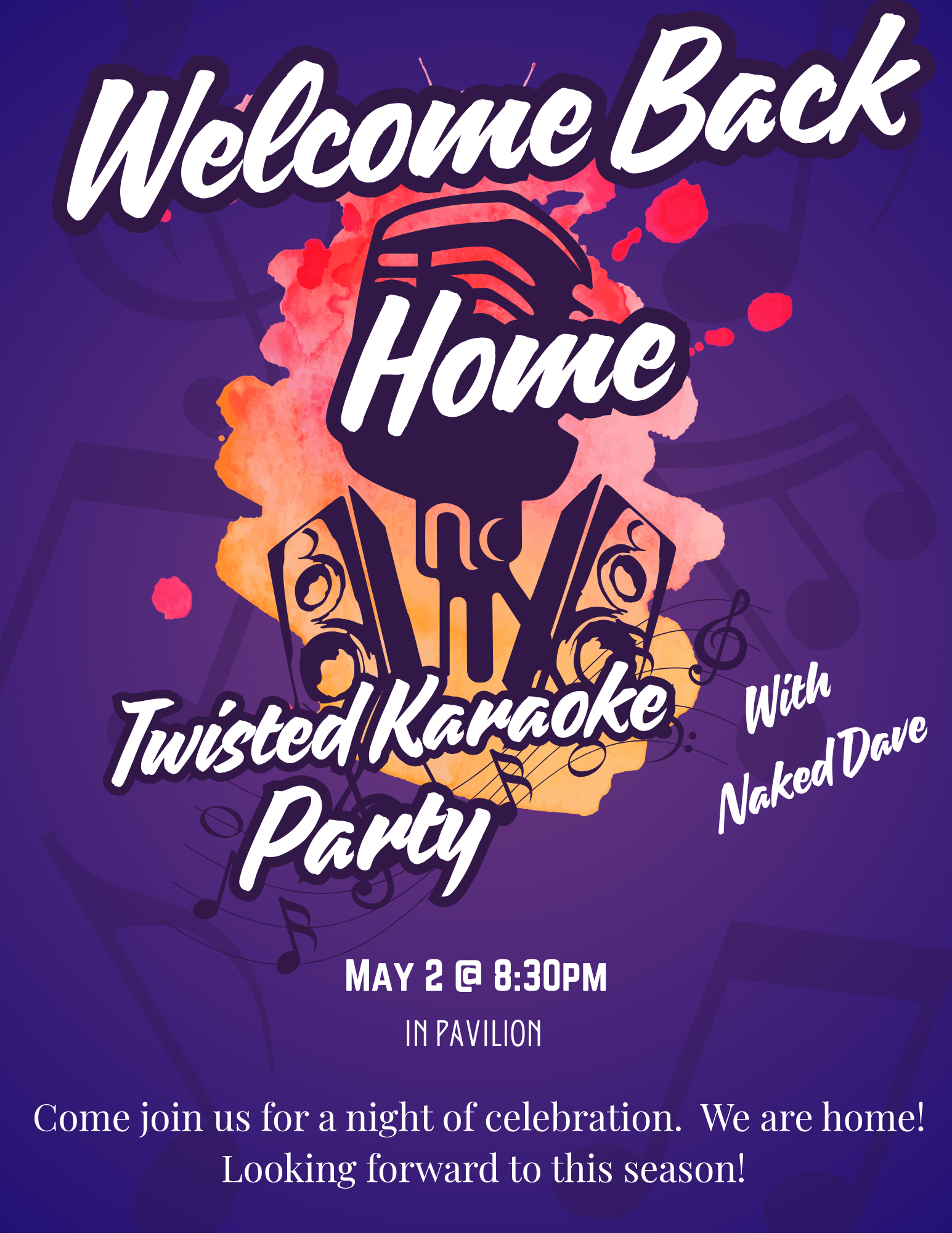 Welcome back party w/ Naked Dave Twisted Karaoke