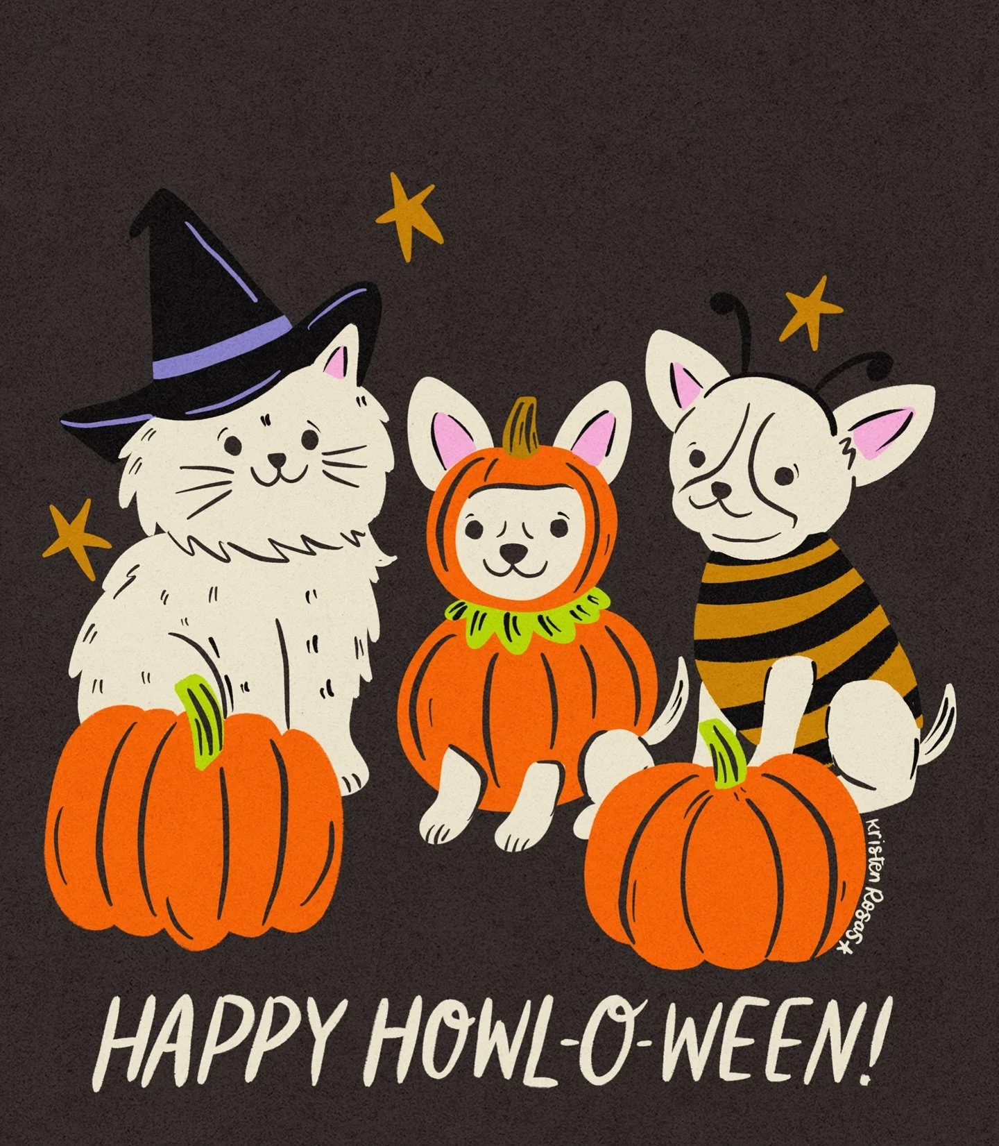 It&rsquo;s almost HALLOWEEN!! My favorite holiday. Also, I know this says howl-o-ween and there&rsquo;s a cat in it but let&rsquo;s pretend it works together 😂 I had to include my cat people in this illustration!! #procreate #halloween #trickortreat