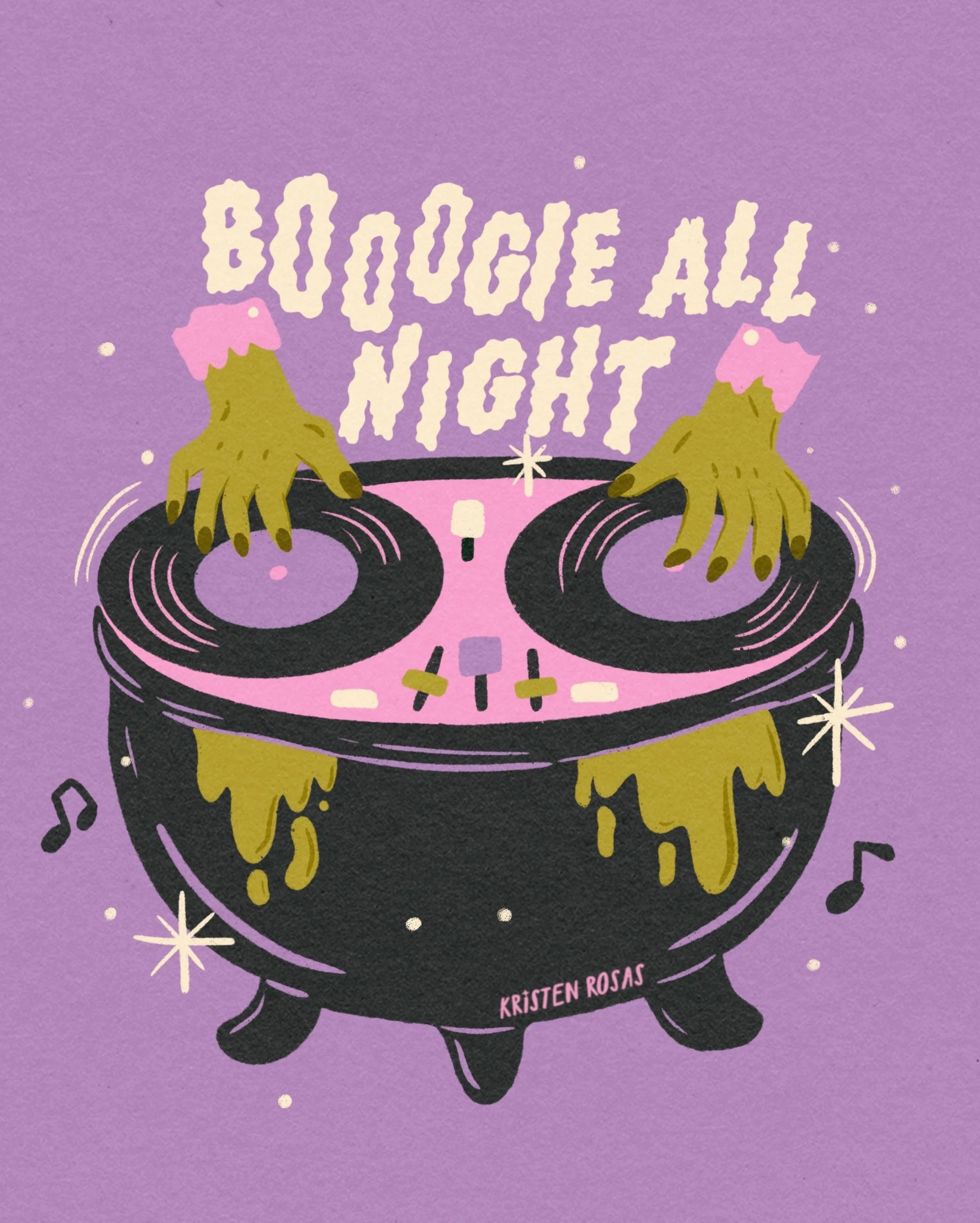 If Halloween monsters got together for a monster mash and the DJ is taking requests, what do you think each monster is playing?! 🎶 🎃 

Halloween - artist - illustration - Halloween party - retro - art licensing - freelance artist - procreate art - 