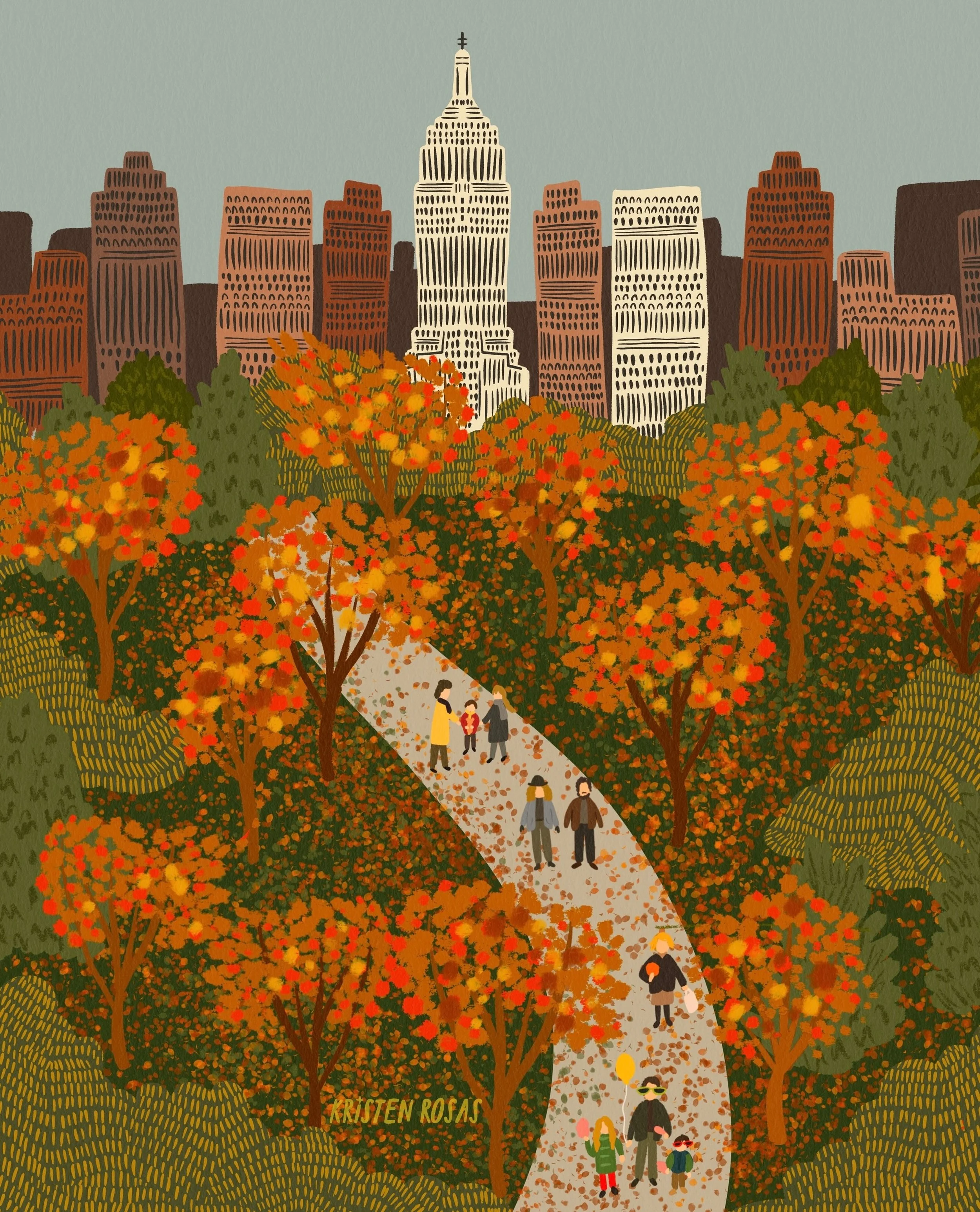 Another little autumnal piece but this time I added a few characters from some of my comfort movies. Can anyone guess who they are 👀
🎃🕶️ 💌 &bull;😴🌃🧸🌙&bull;🗽🍁 🚖 🥂 
.
.
.
.
.
.
.
.
Illustration - fall illustration - autumn - nyc - central P