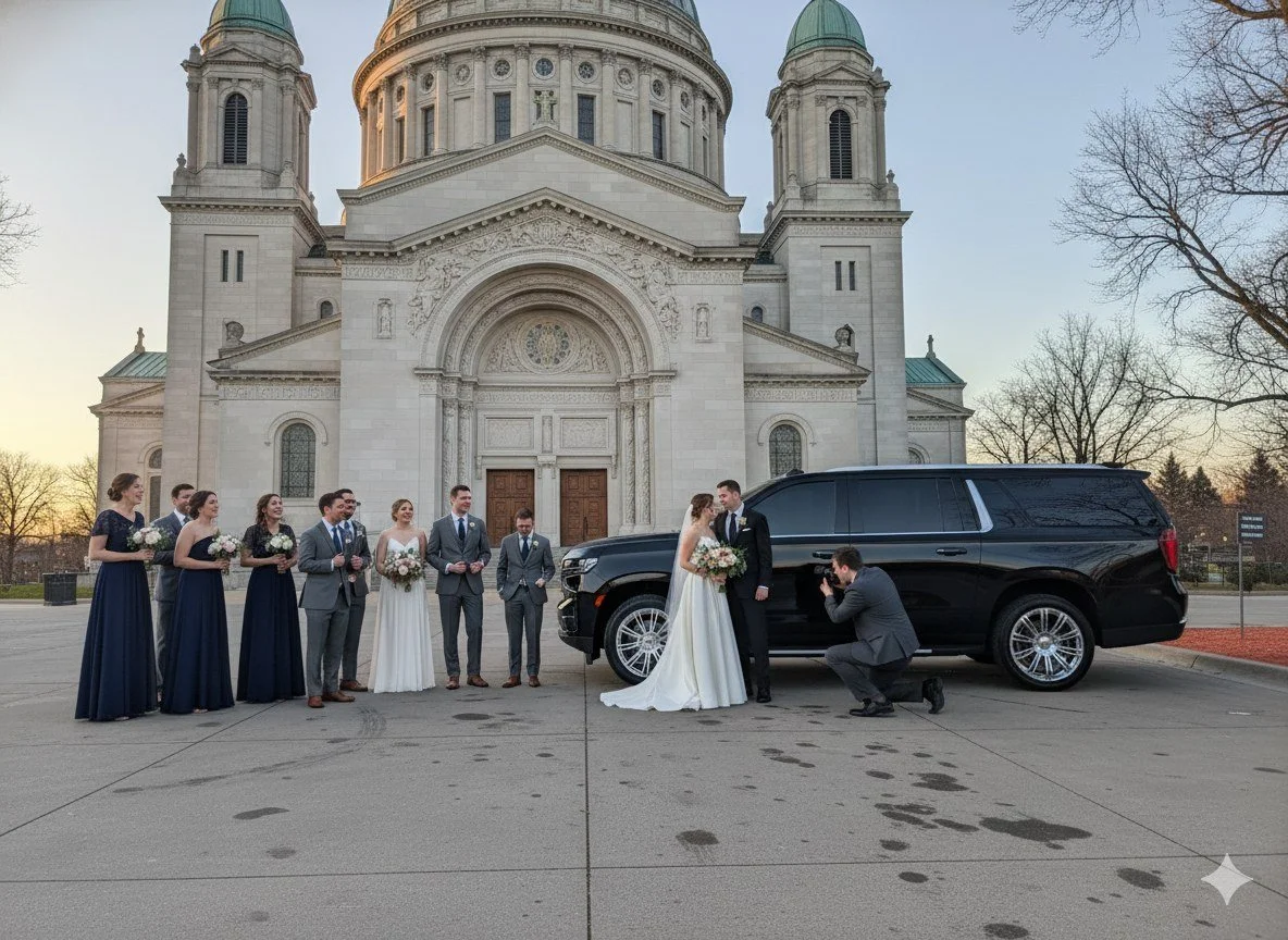 For Sure Luxury Suburban at a basilica for a Twin Cities wedding