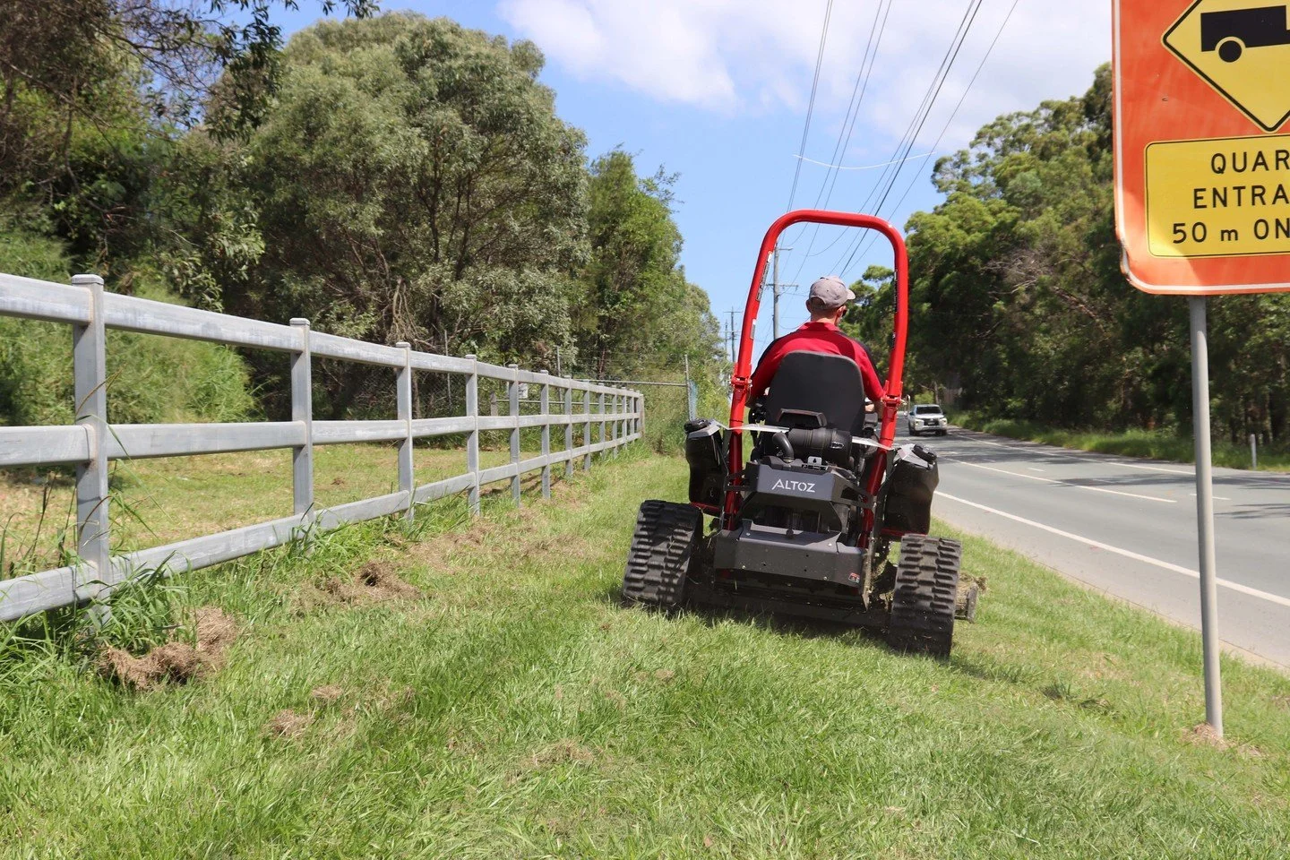 How safe is your mower on the roadside?

ALTOZ tracked mowers are engineered for exactly that: low ground pressure, full traction, and consistent performance where safety matters most. Safer access, reduced risk, and a professional finish every time.