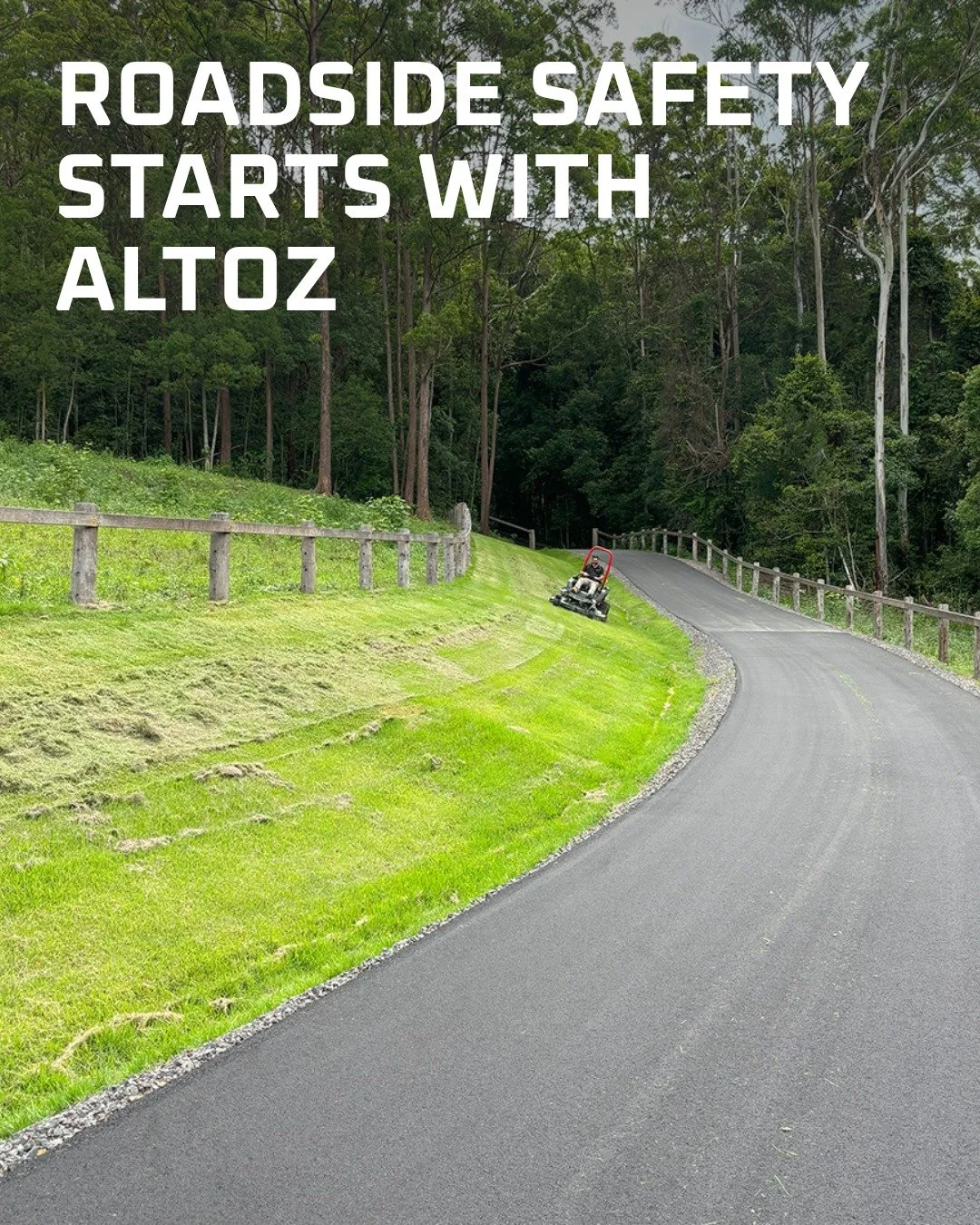 Roadside work demands more than just power -  it demands control. With Altoz tracked zero-turn mowers, operators get superior traction and stability on slopes, batters and uneven verges. Reduced wheel slip means safer handling, better control and mor