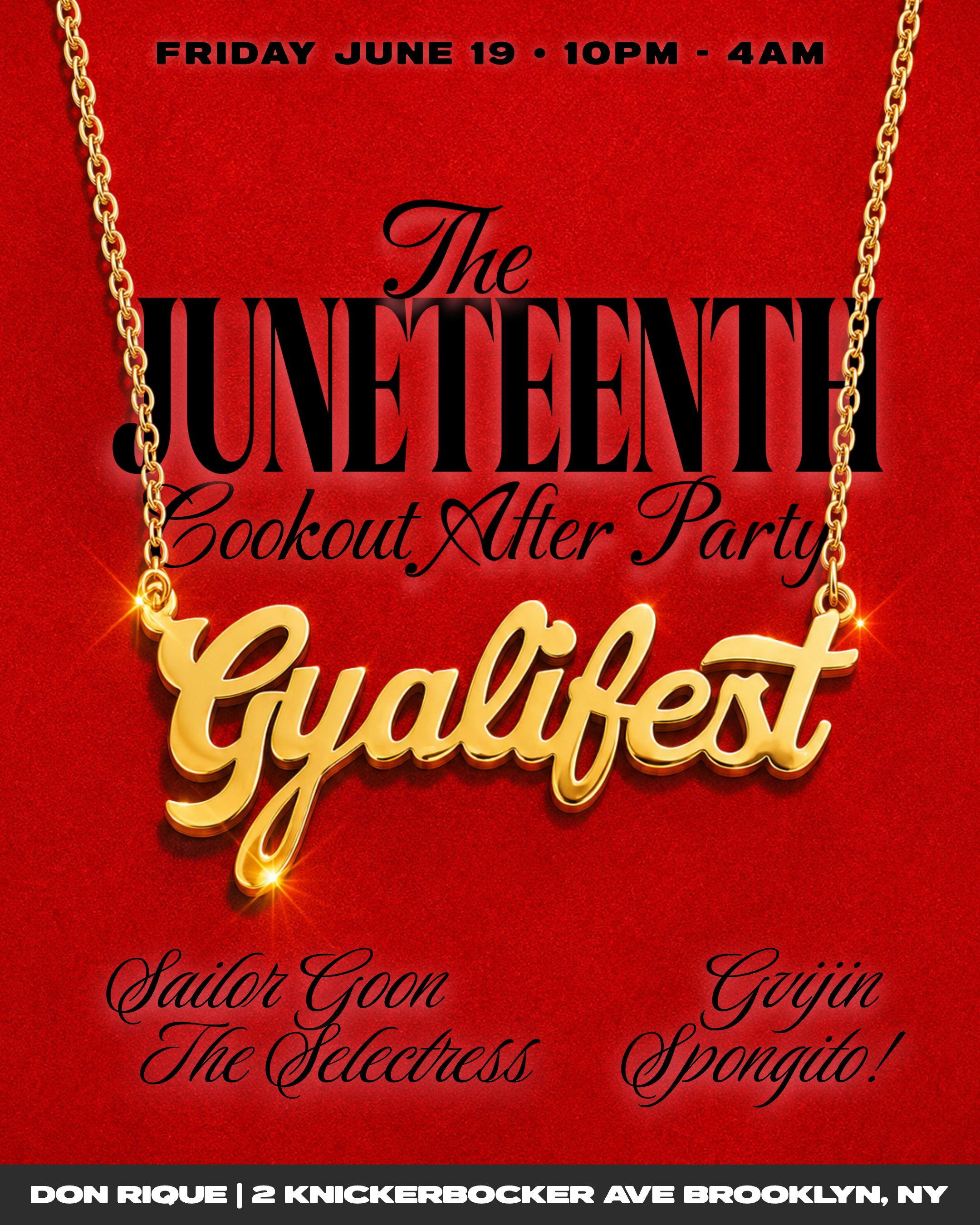 Gyliafest Juneteenth Cookout After Party Flyer Poster