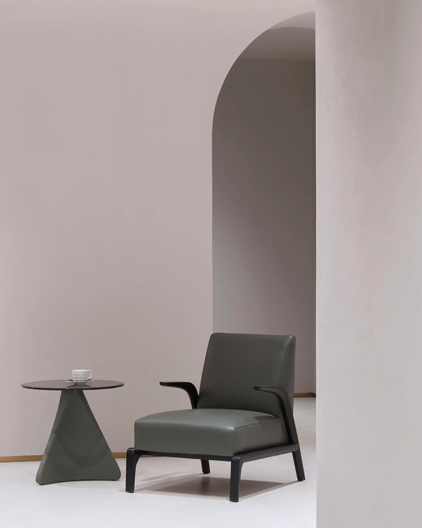 Serene simplicity featuring the #Venus chair and #Spin side table creating a calm corner that feels effortless and refined.