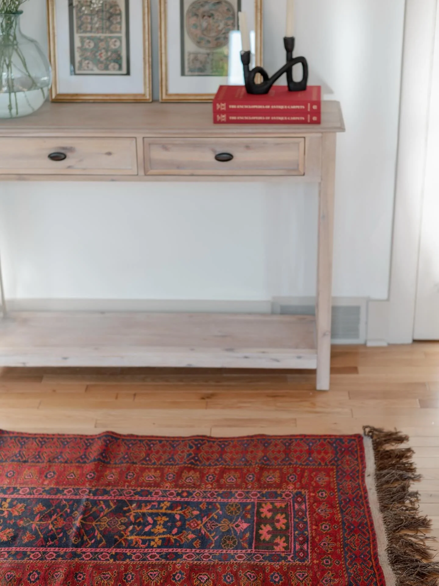 Six newbies in the shop this week, including this stunning Baluch runner. She&rsquo;s soft, rich in color, and has the best fringe. Tap the link in bio 💫